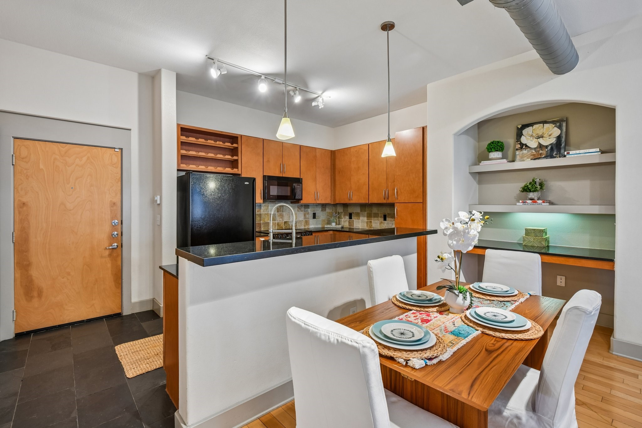 Built in desk/ or coffee station right off the kitchen/dining room