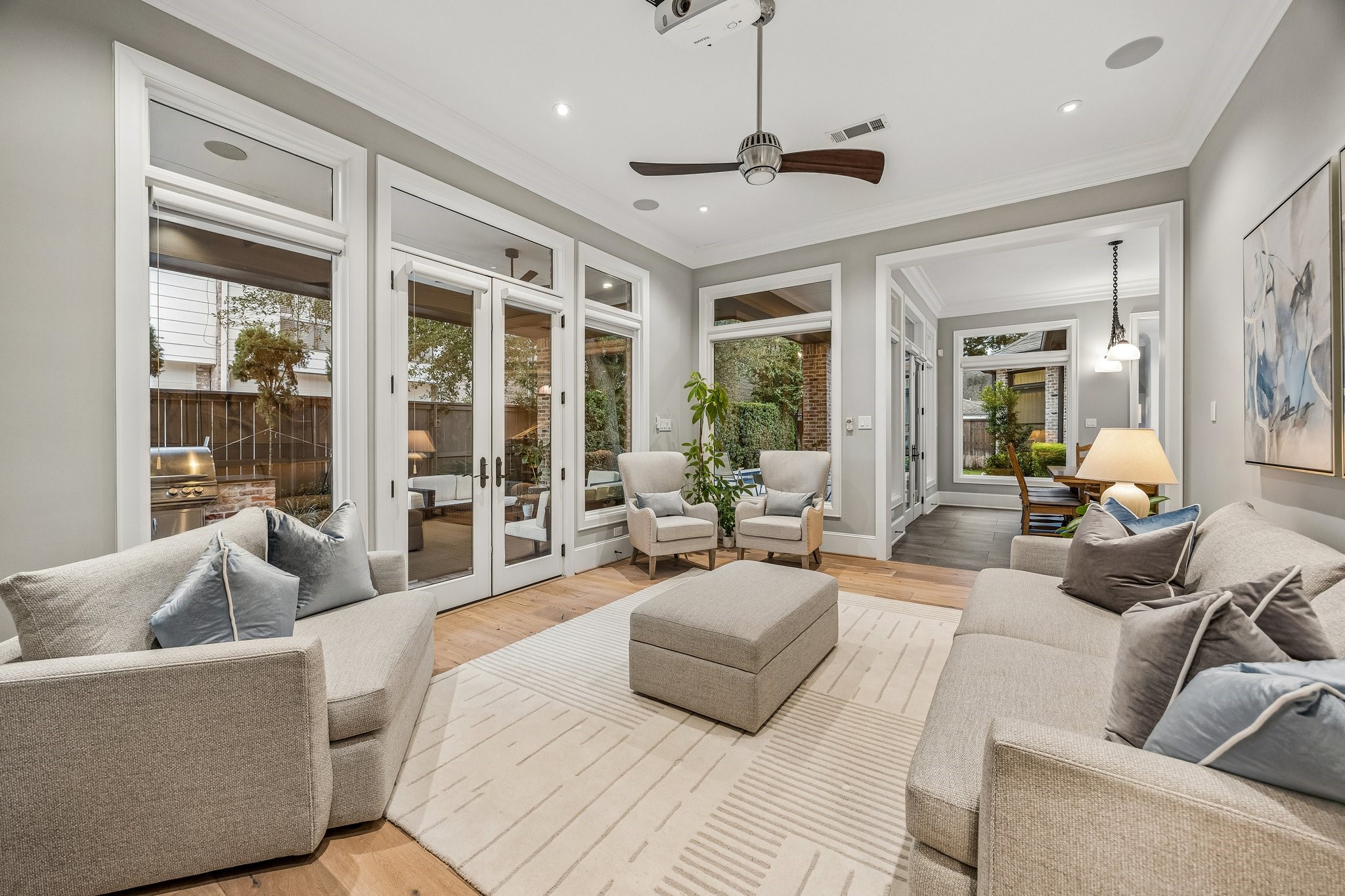 Another view of the Family Room which also feature French doors that open directly to a private covered patio.