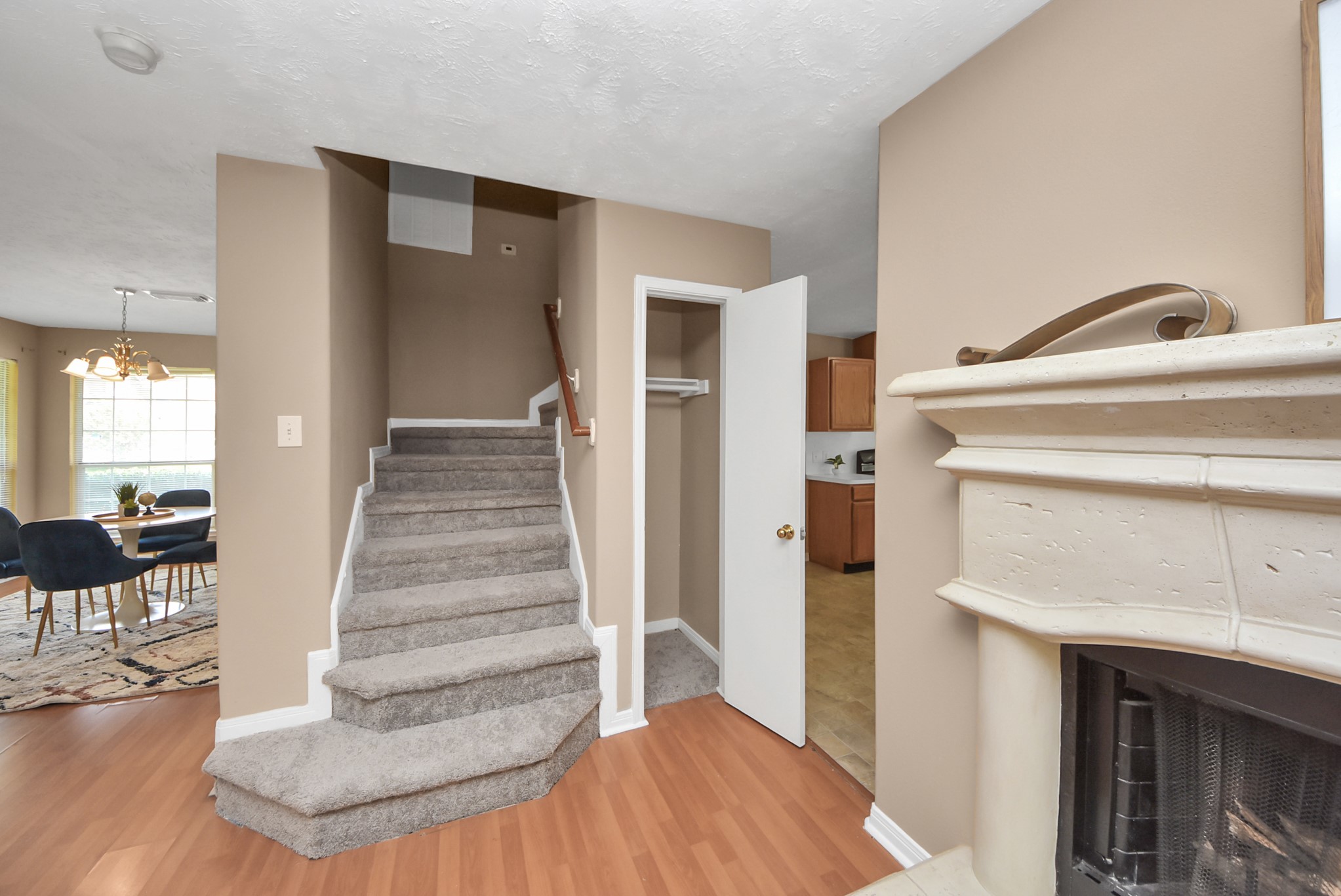 An additional closet next to the staircase provides even more convenient storage space