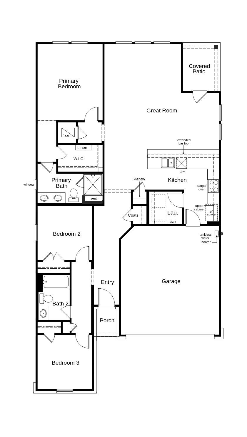 This floor plan features 3 bedrooms, 2 full baths, and over 1,400 square feet of living space.
