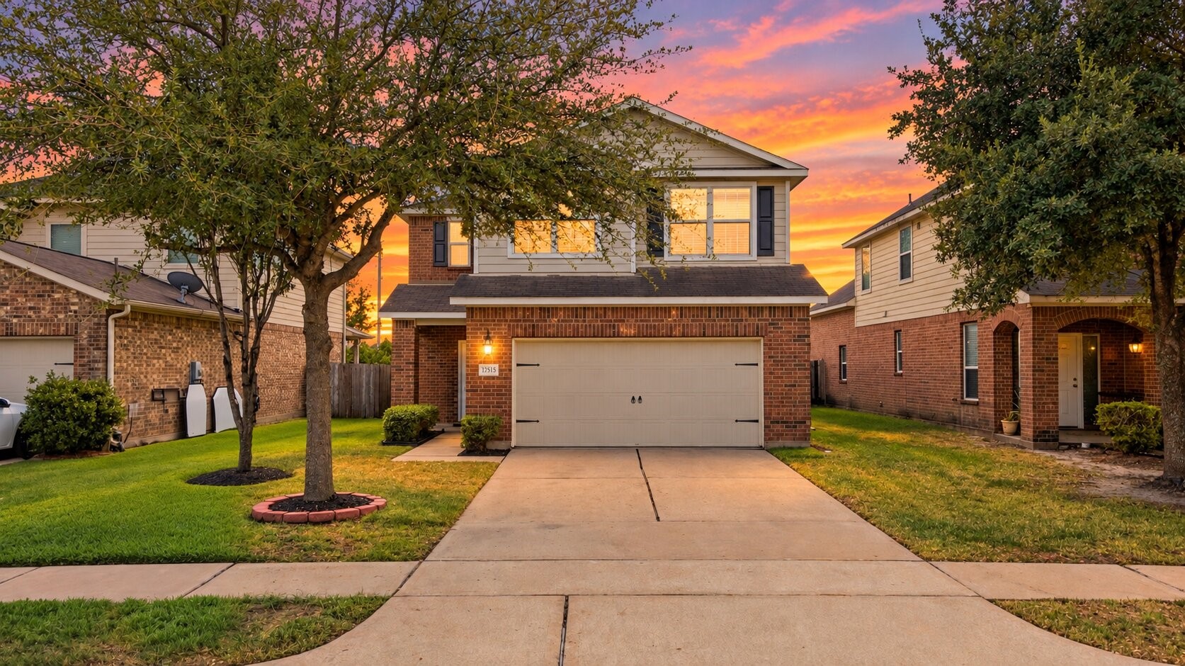 Well-maintained two-story home featuring a classic brick and siding exterior, attached two-car garage, and spacious concrete driveway. Mature shade trees frame the front elevation, while established landscaping and a welcoming covered entry add to the homes curb appeal. Well-maintained two-story home featuring a classic brick and siding exterior, attached two-car garage, and spacious concrete driveway. Mature shade trees frame the front elevation, while established landscaping and a welcoming covered entry add to the homes curb appeal.