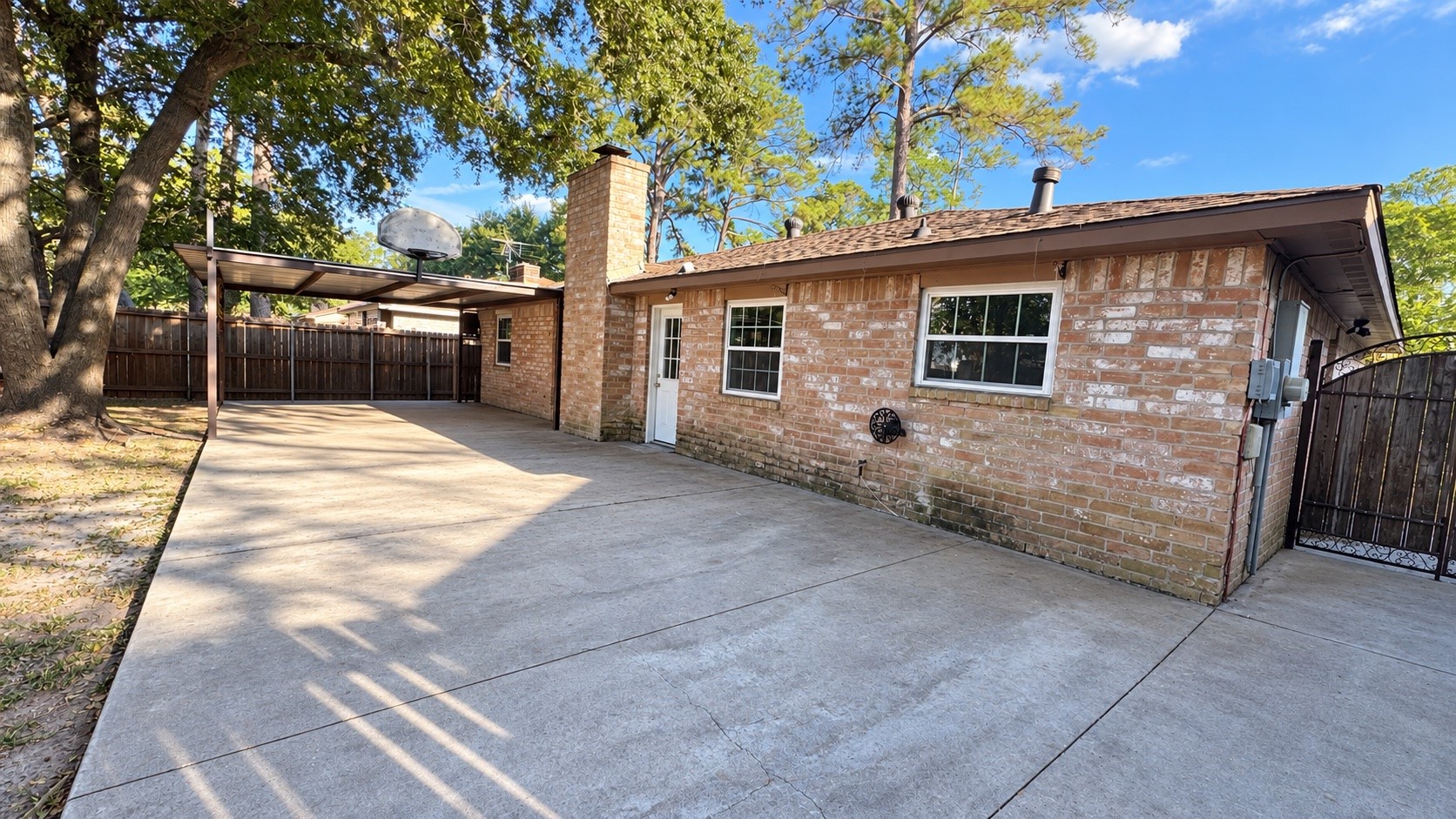 Concrete patio and partially covered