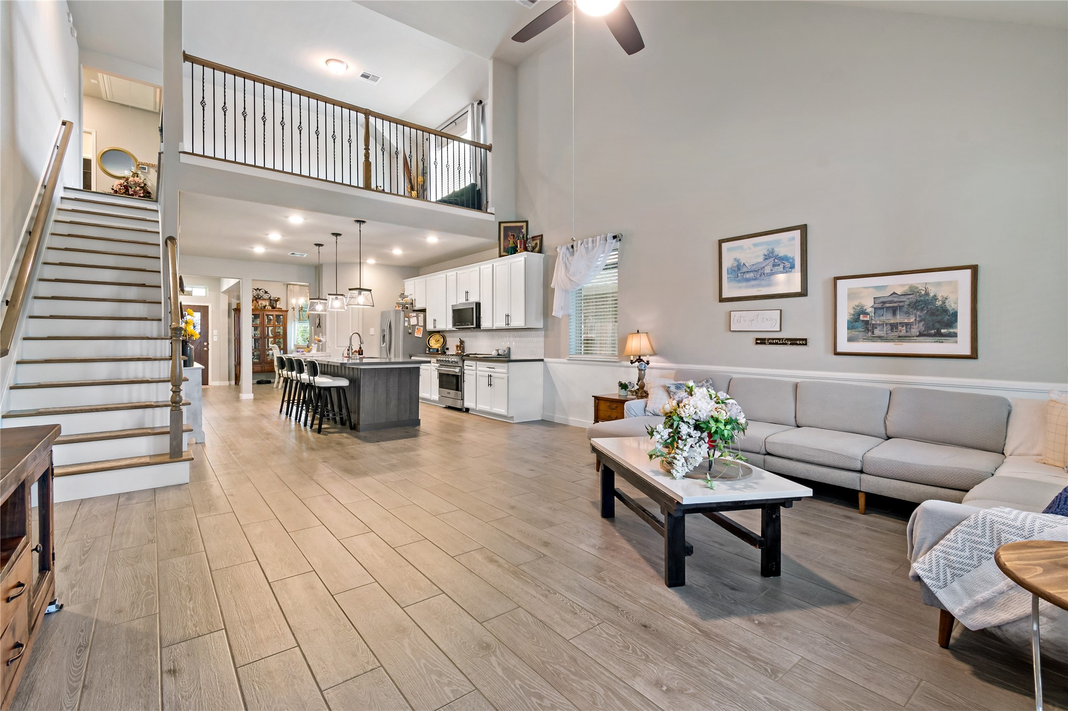 Family Room/ High Ceilings