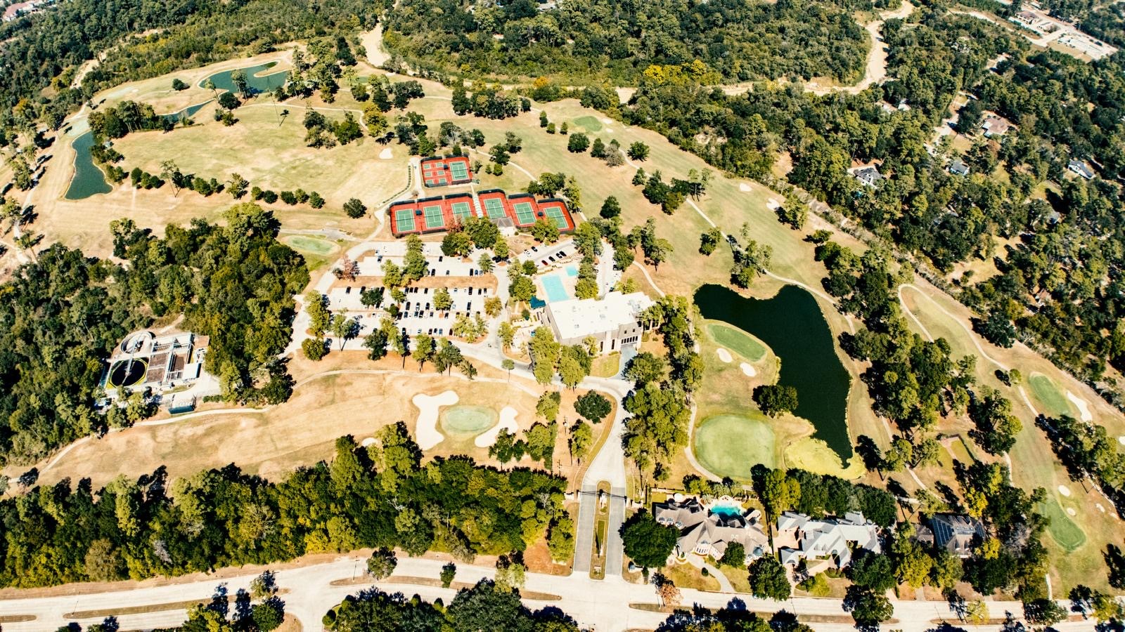 Aerial view of nearby golf course. Aerial view of nearby golf course.