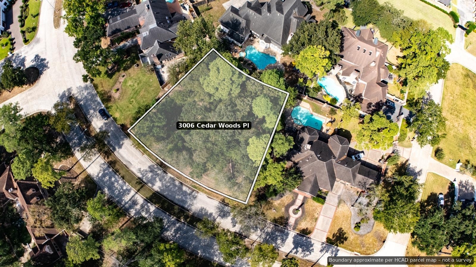 Aerial view of the lot.