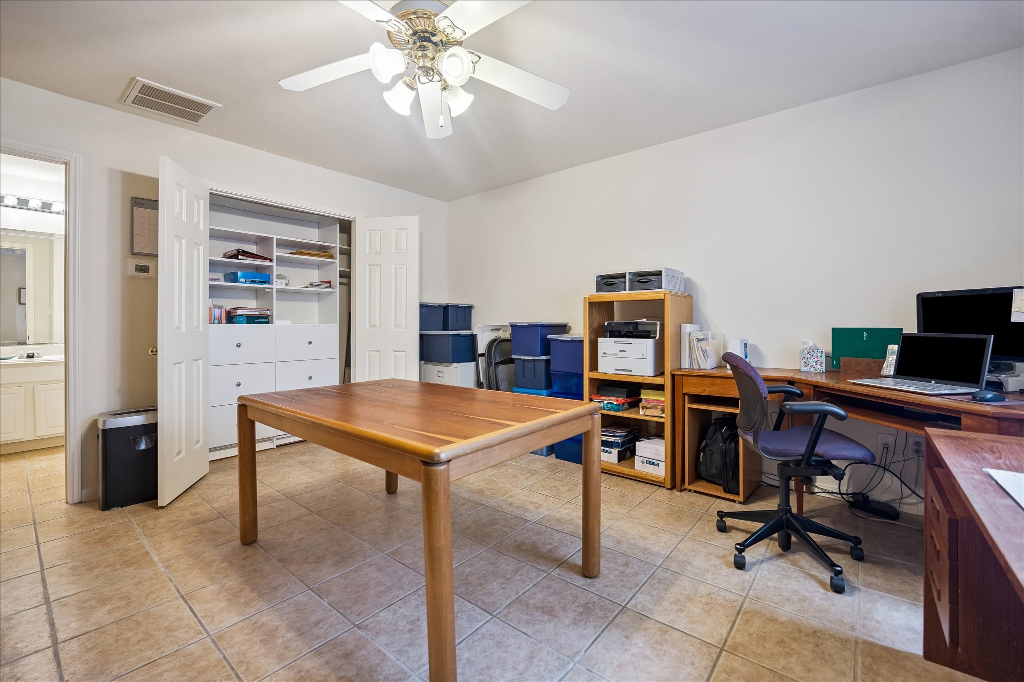 This is the spacious 1st floor bedroom that has great built-ins in the closet.