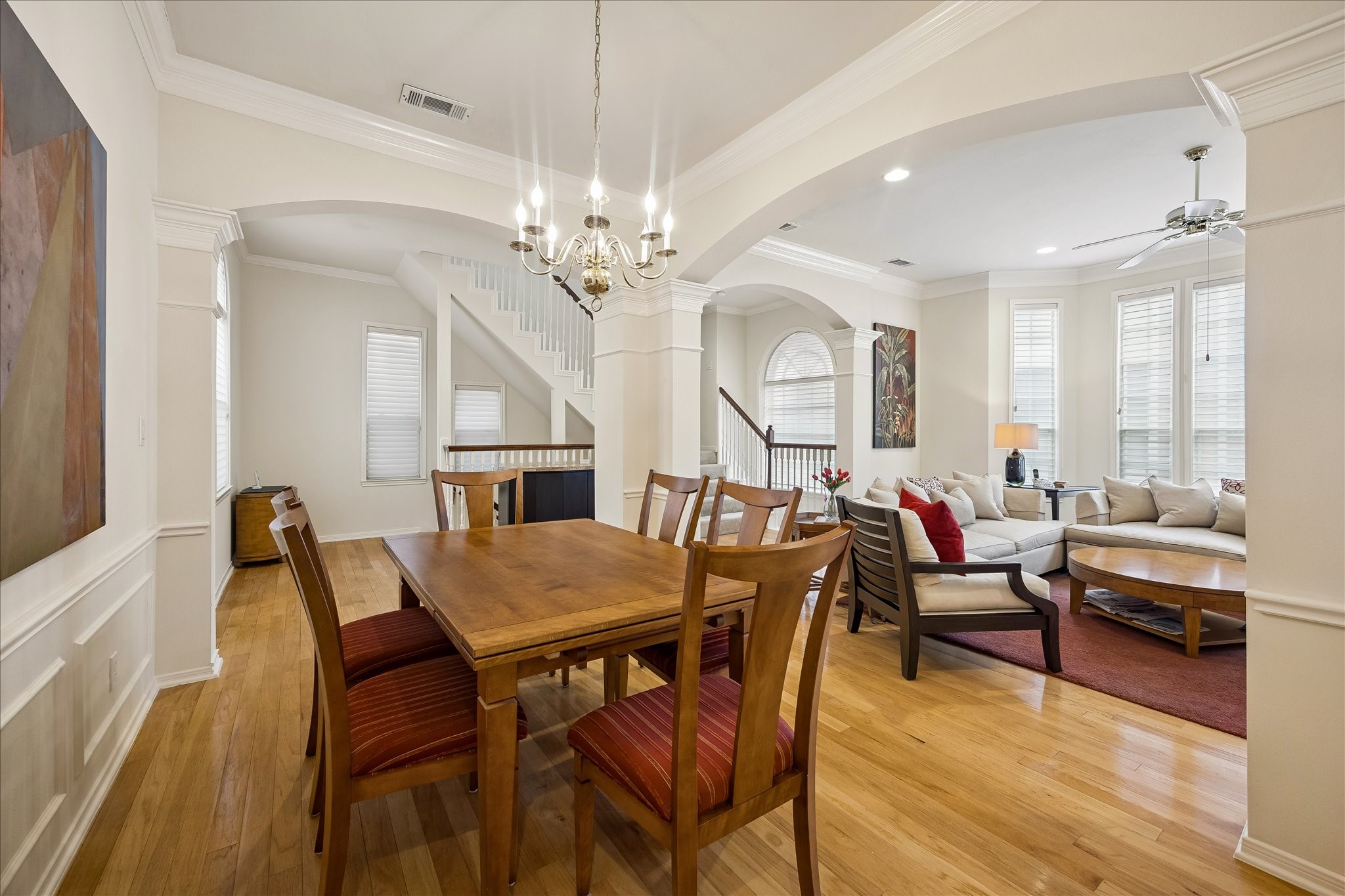 Open dining room - great for entertaining family or friends. There is also a powder room nearby.
