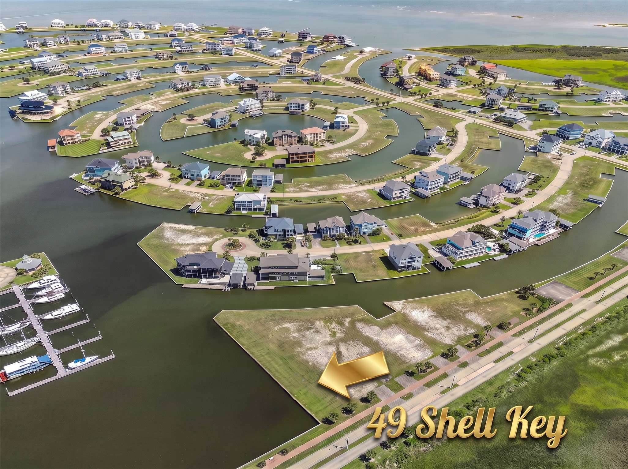 49 Shell Key holds a prime position directly looking onto the marina.