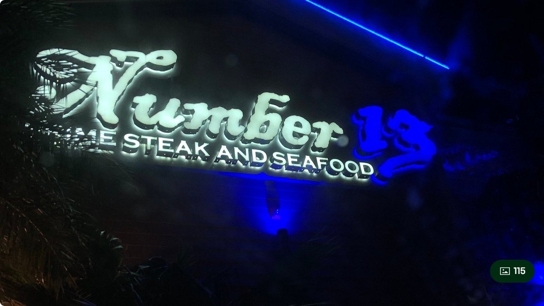 Harborwalk is minutes from Number 13 Restaurant by boat or car.