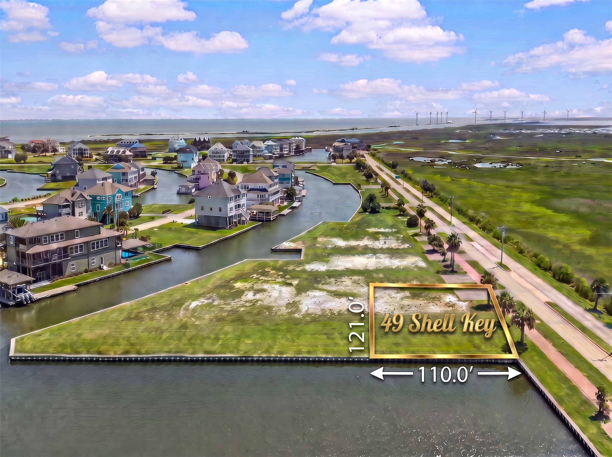 49 Shell Key offers 110 feet of water frontage, which allows for two boat houses.  Bulkhead maintenance is included in the property maintenance fees.