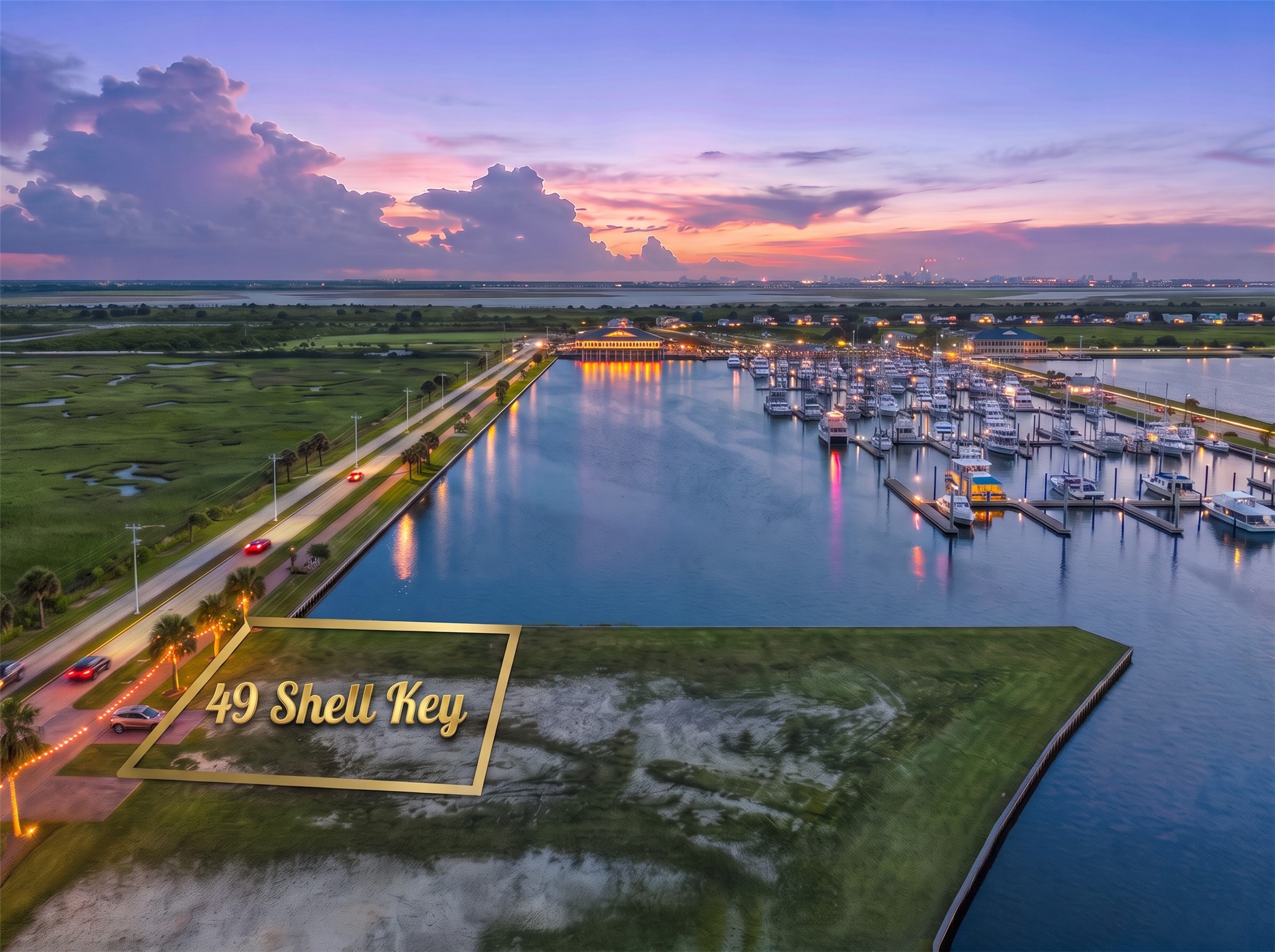 This 13,254' home site has 110 feet of bulkhead and room for two boat houses. The evening views from 49 Shell Key onto the wetlands, marina, and Moody Gardens are nothing less than breathtaking.
