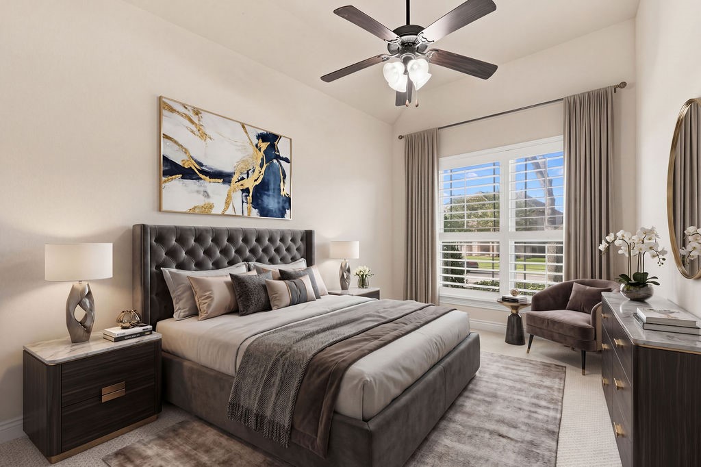 Virtual staging on one of the 4 spacious rooms.