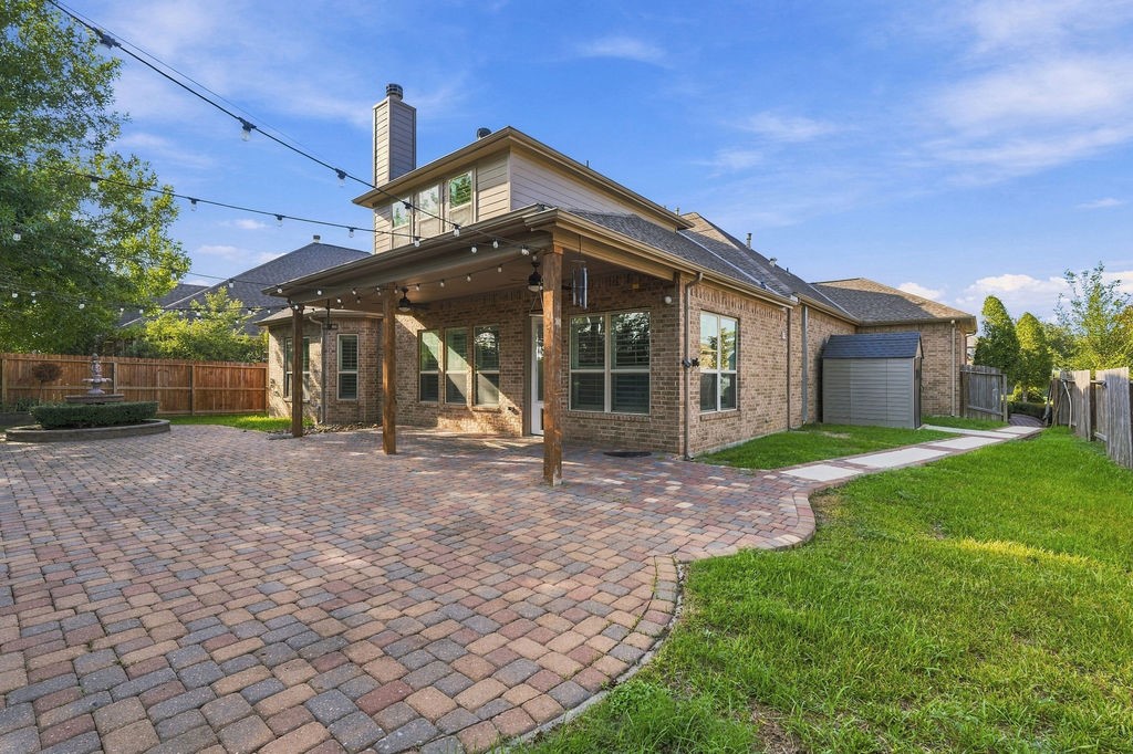 This massive covered patio layout acts as a second outdoor living room. This massive covered patio layout acts as a second outdoor living room.