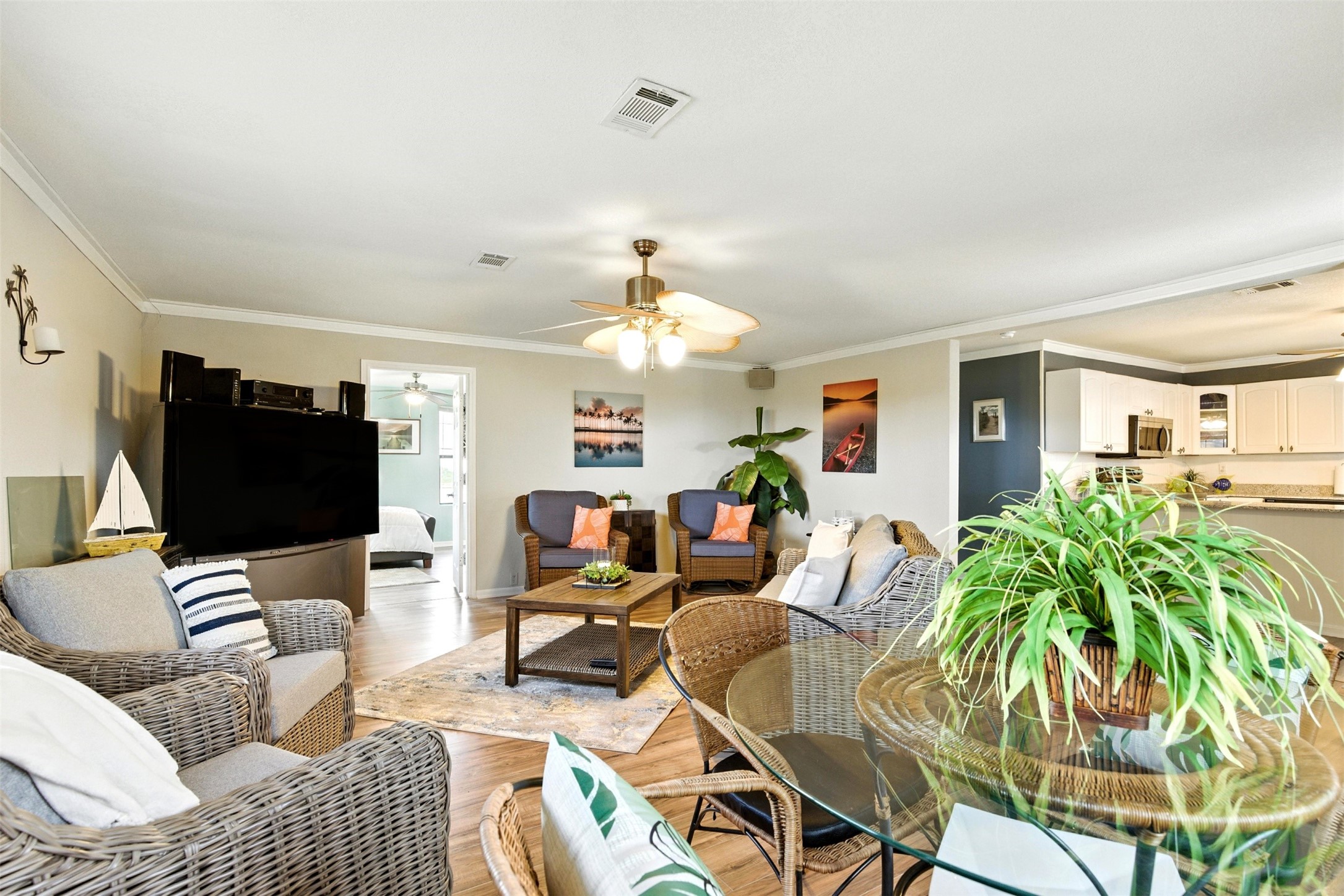 another view of breakfast area and family room
