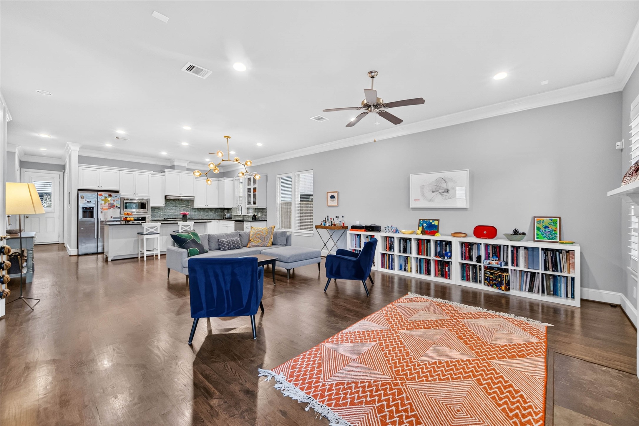 Step inside to a warm and inviting living space that immediately feels like home.