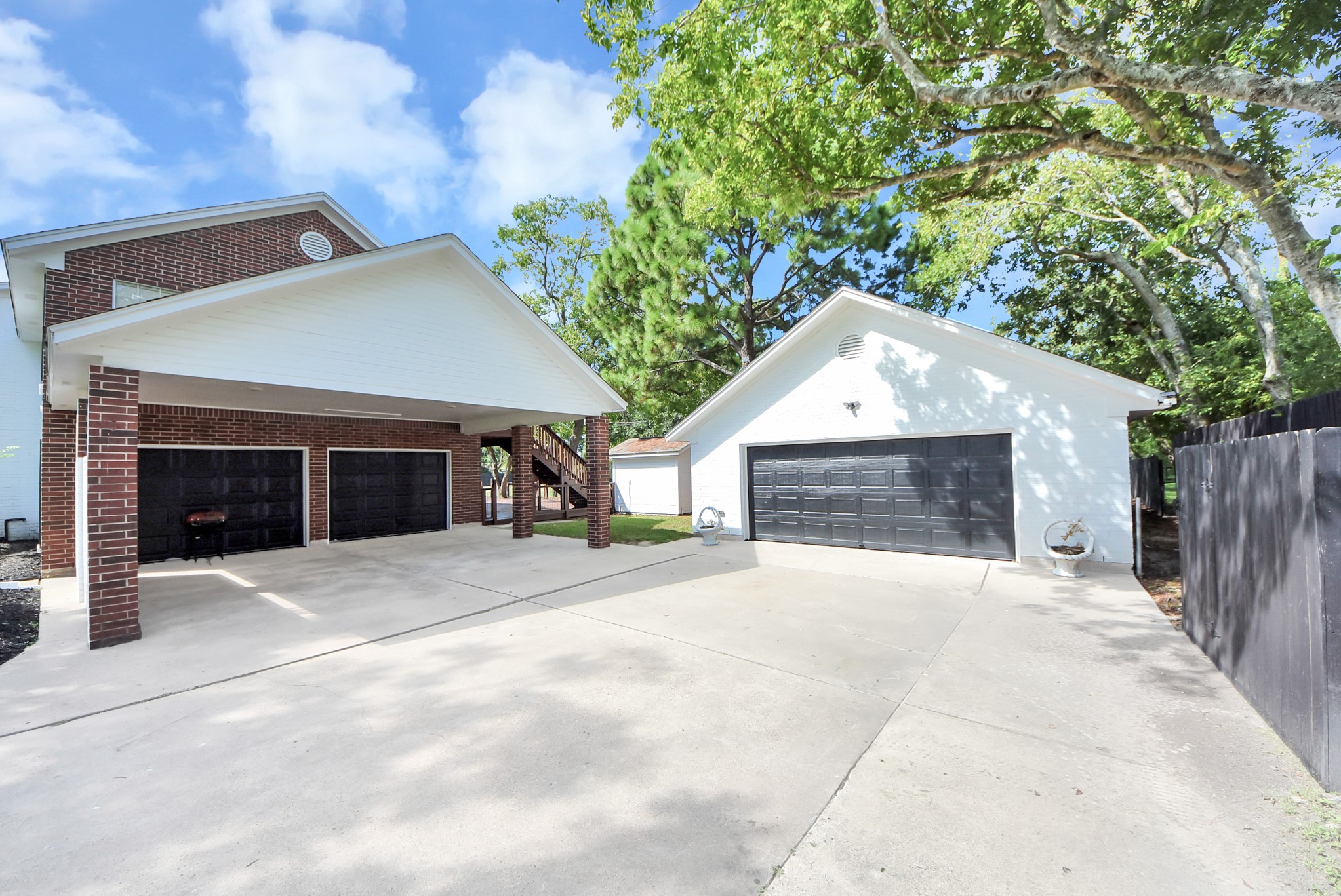 Main garage that can store up to 2 cars plus the 2-carport with also access to a detached garage that can be used different ways!