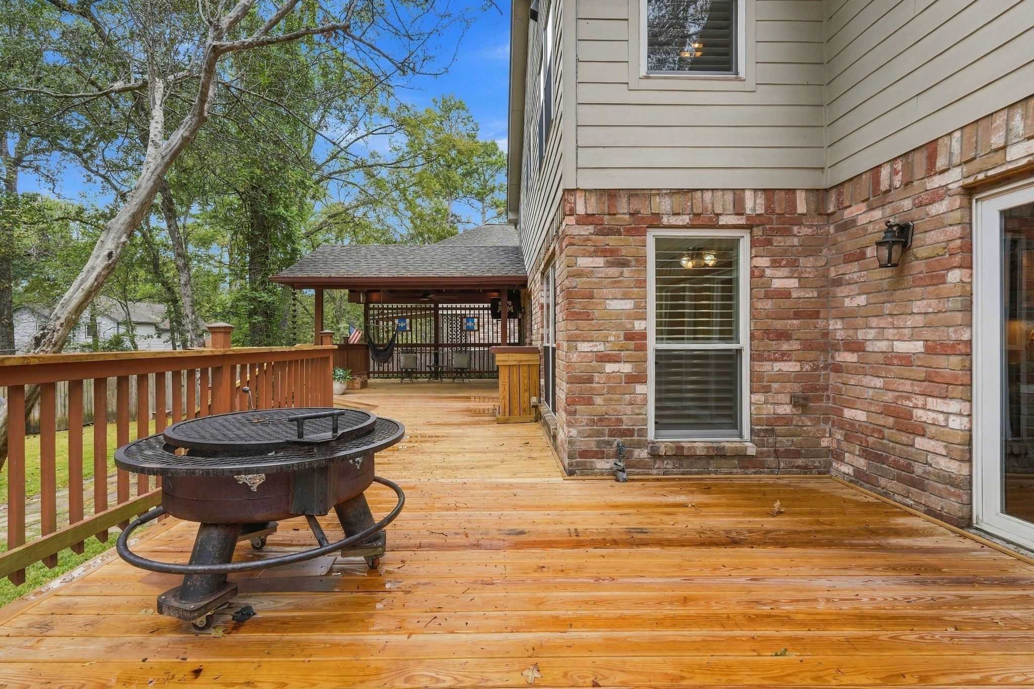 Inviting deck area with easy access to the home and plenty of space for outdoor seating.