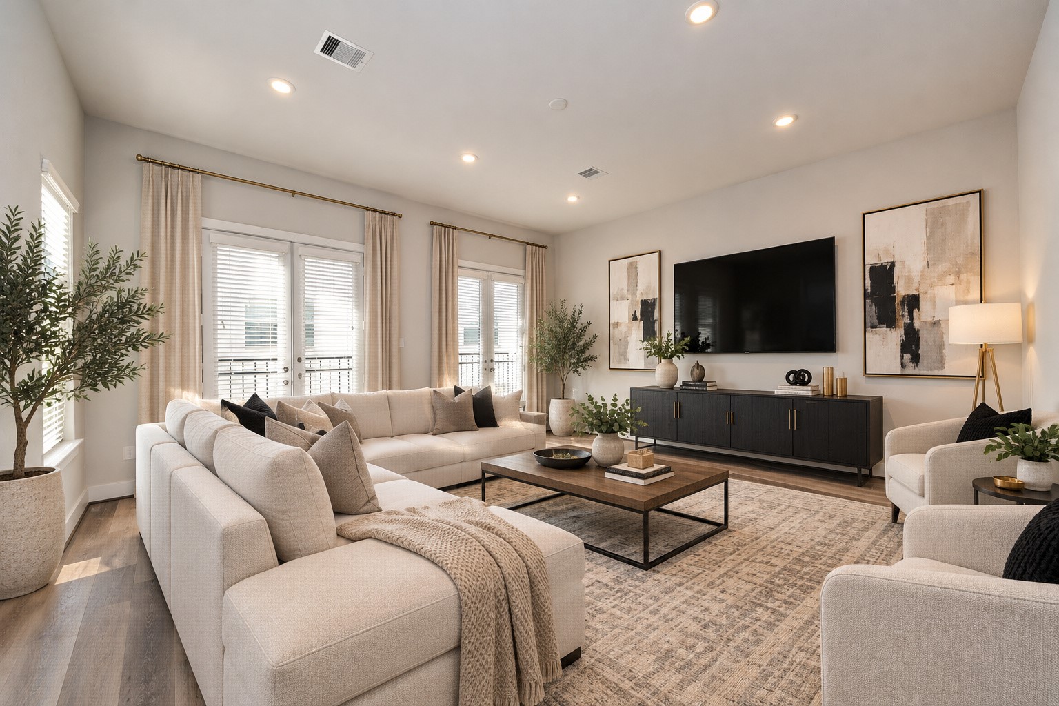 Living area/virtually staged