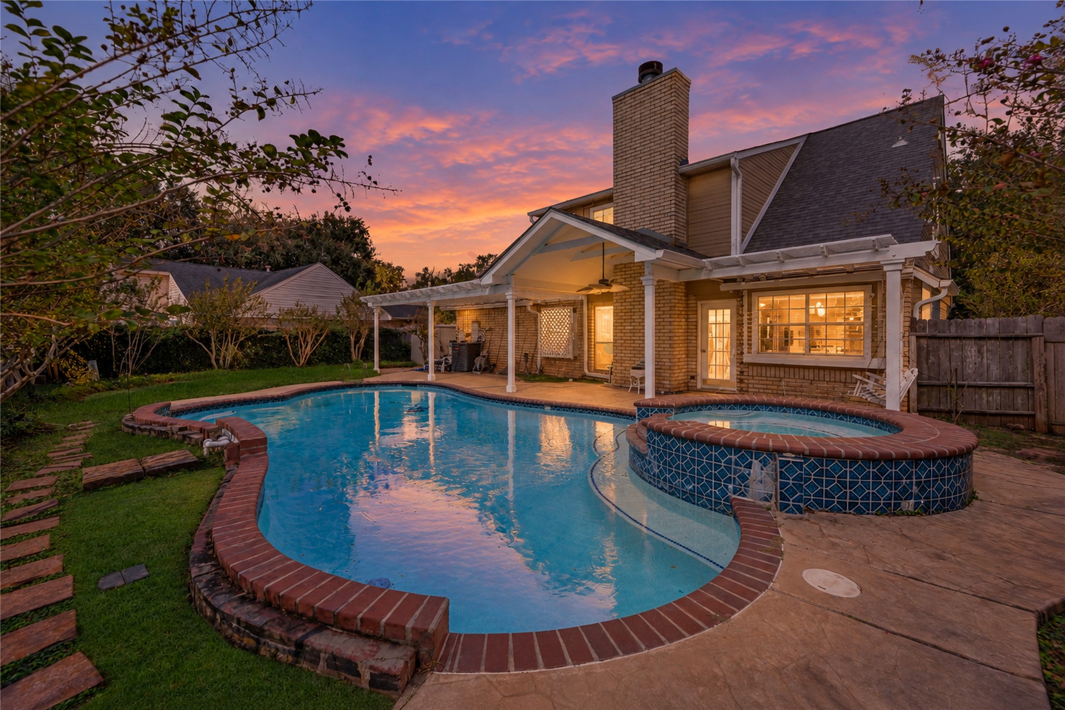 Surprise! Your very own sparkling pool and spa.