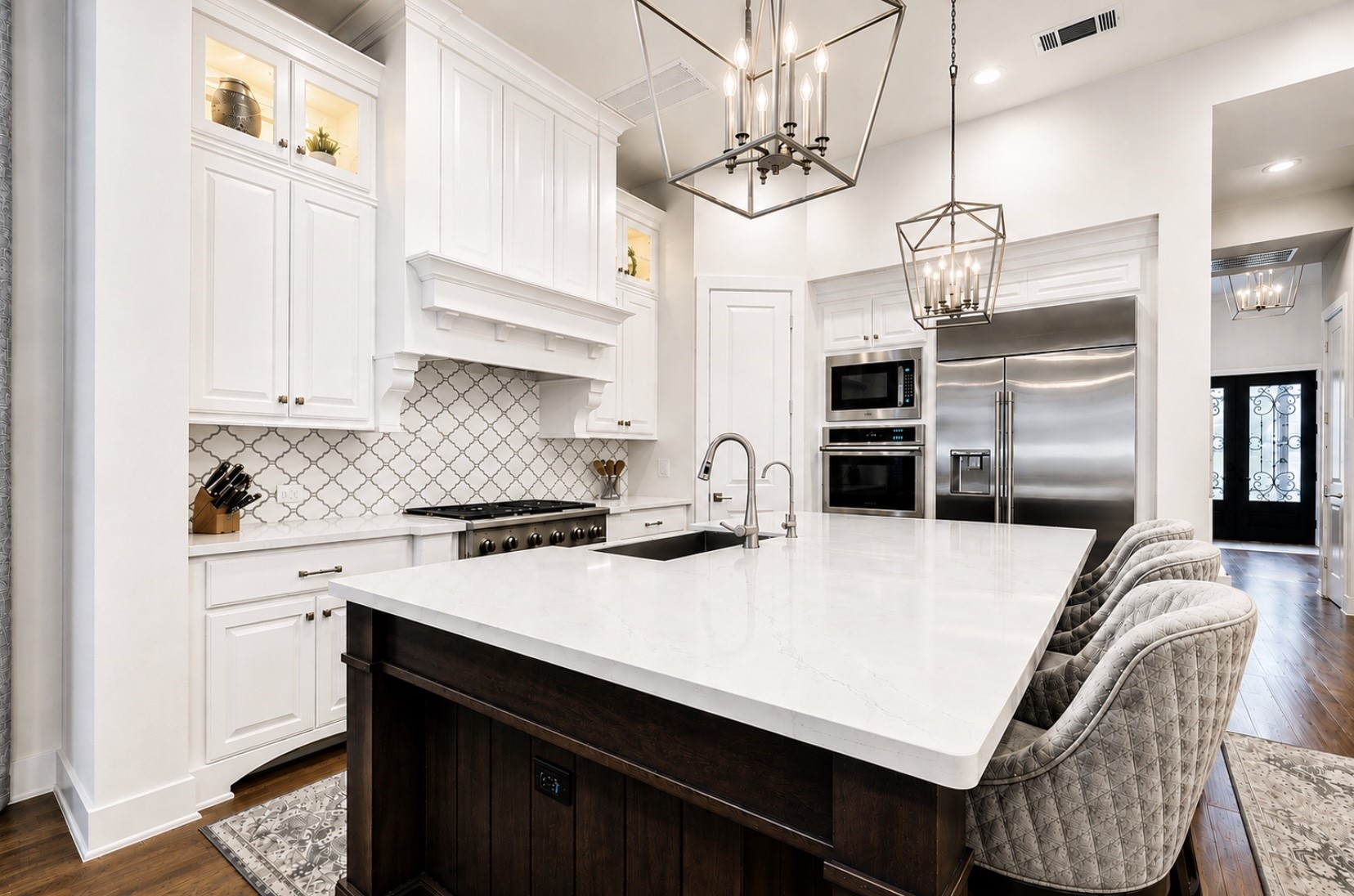 Sleek, cabinet-integrated refrigerator offering a seamless, custom kitchen aesthetic