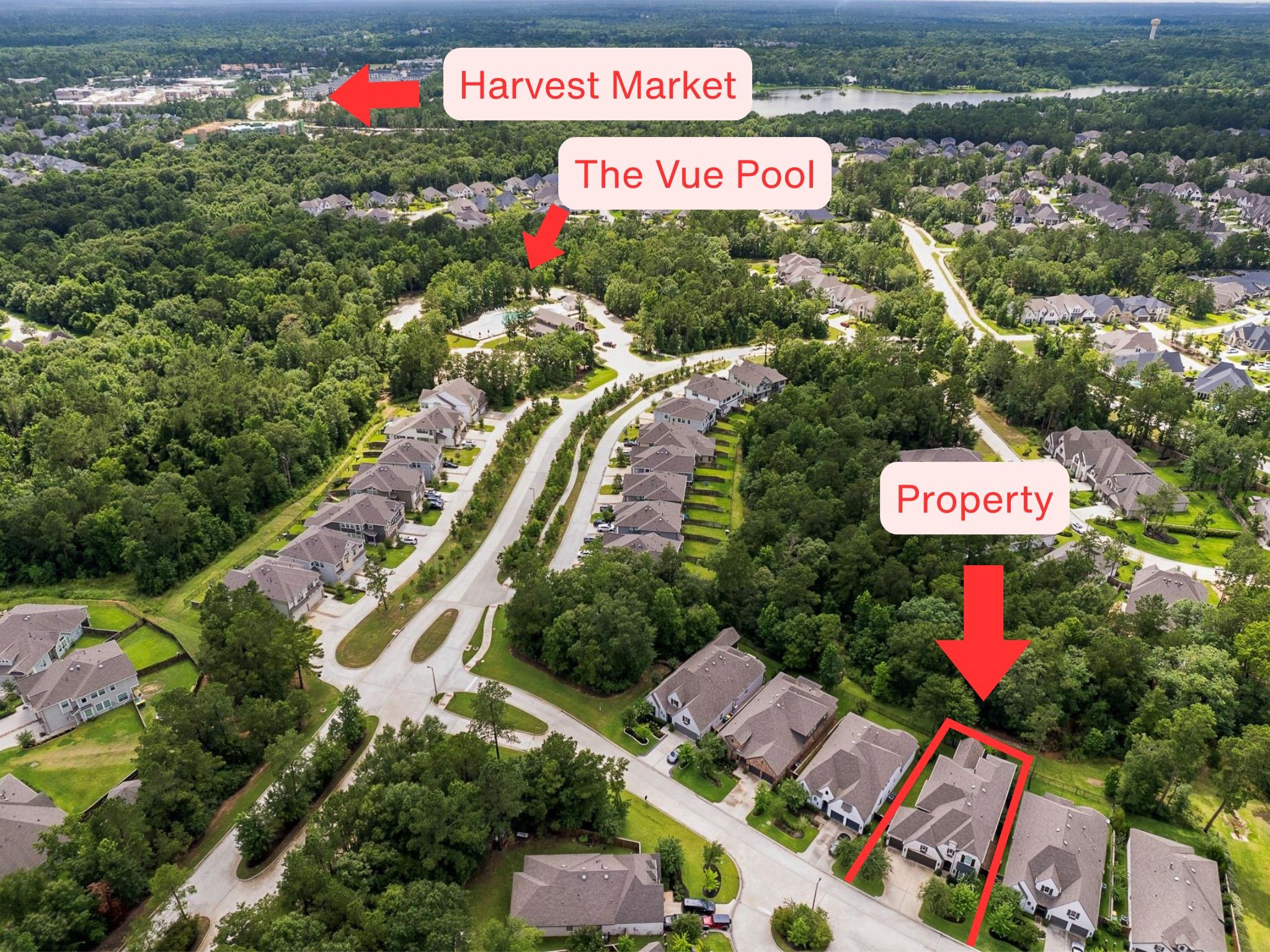 Property is walking distance from The Vue Pool and a short golf cart ride from Harvest Market the grocery store in the neighborhood