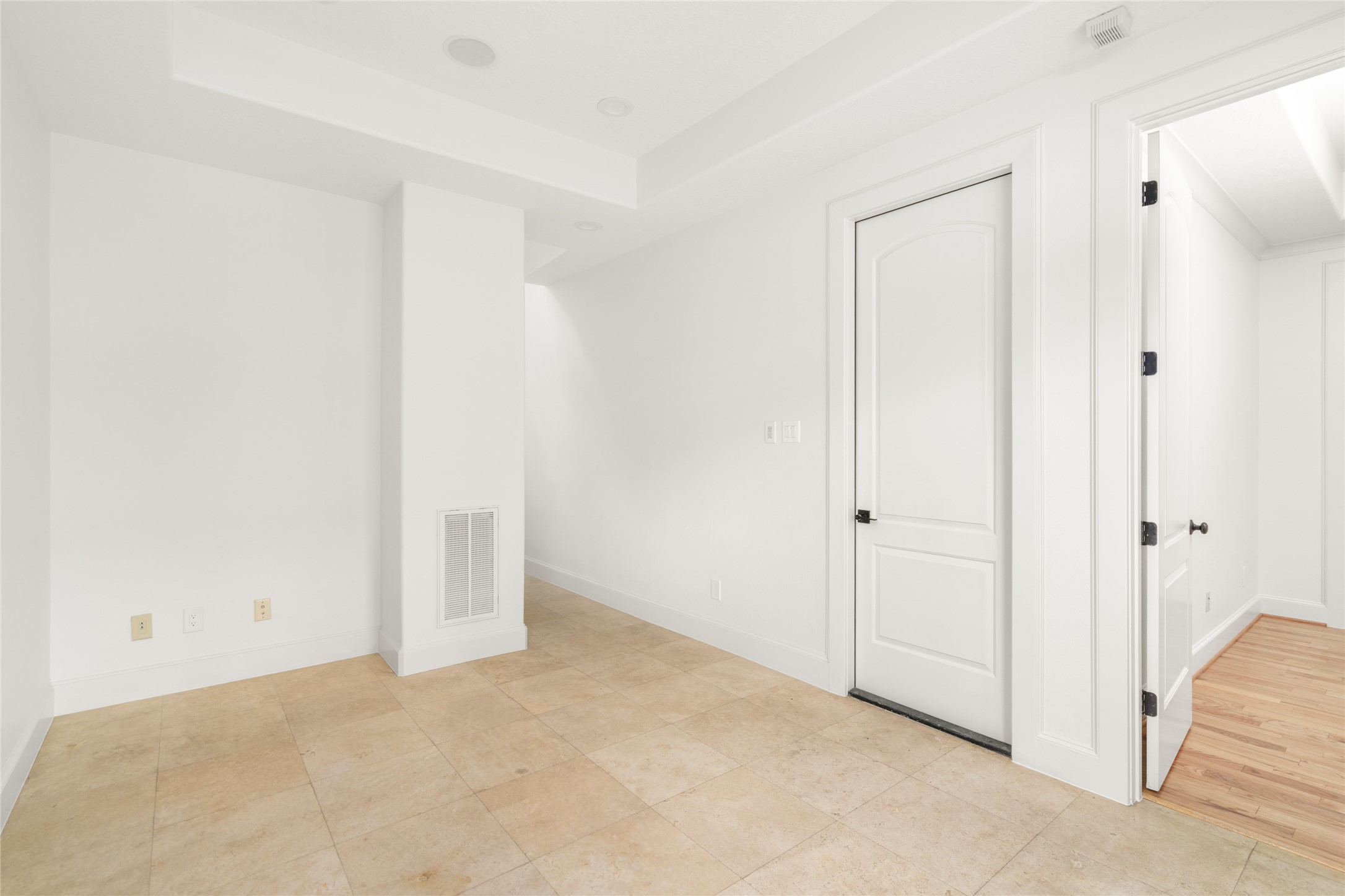 This flex space can be used as a living room or an office.