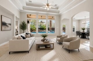 Family room virtually staged.