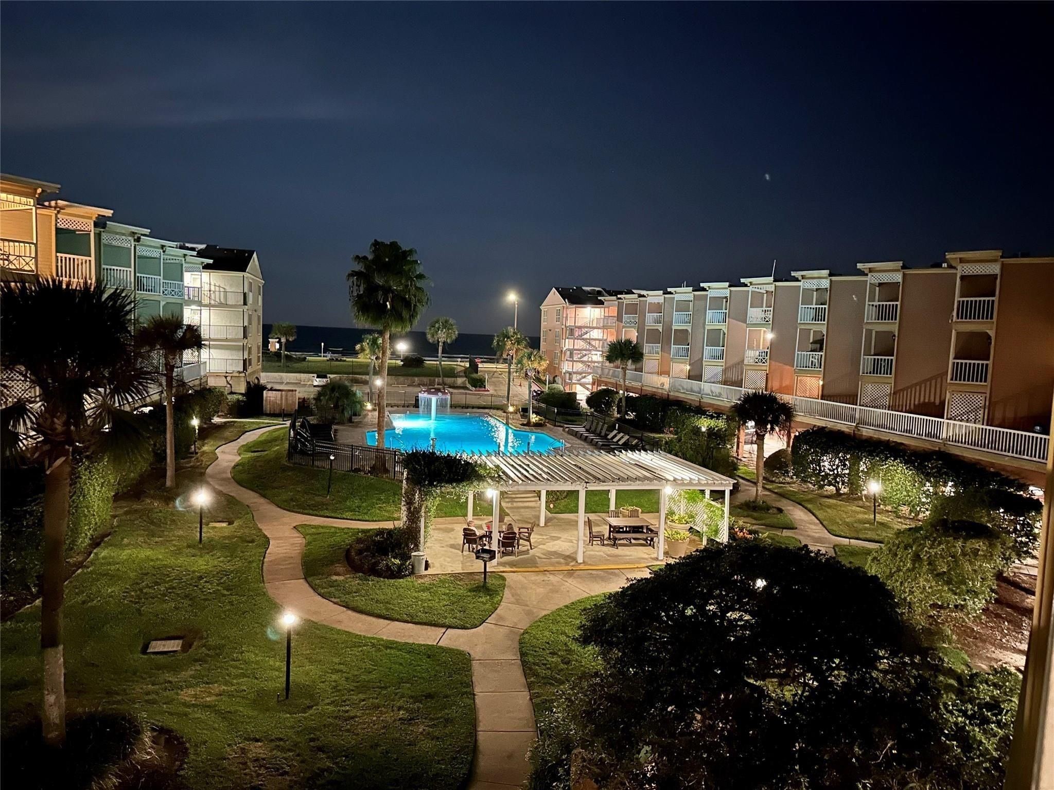 Night time view of property