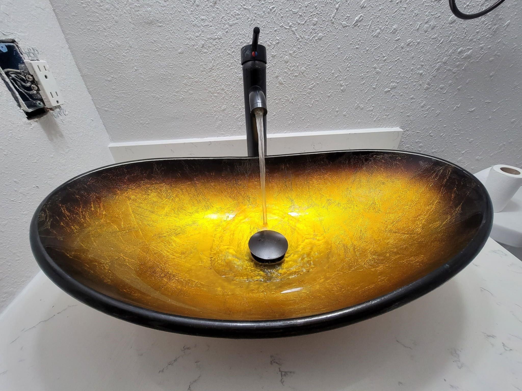 Glass bowl sink