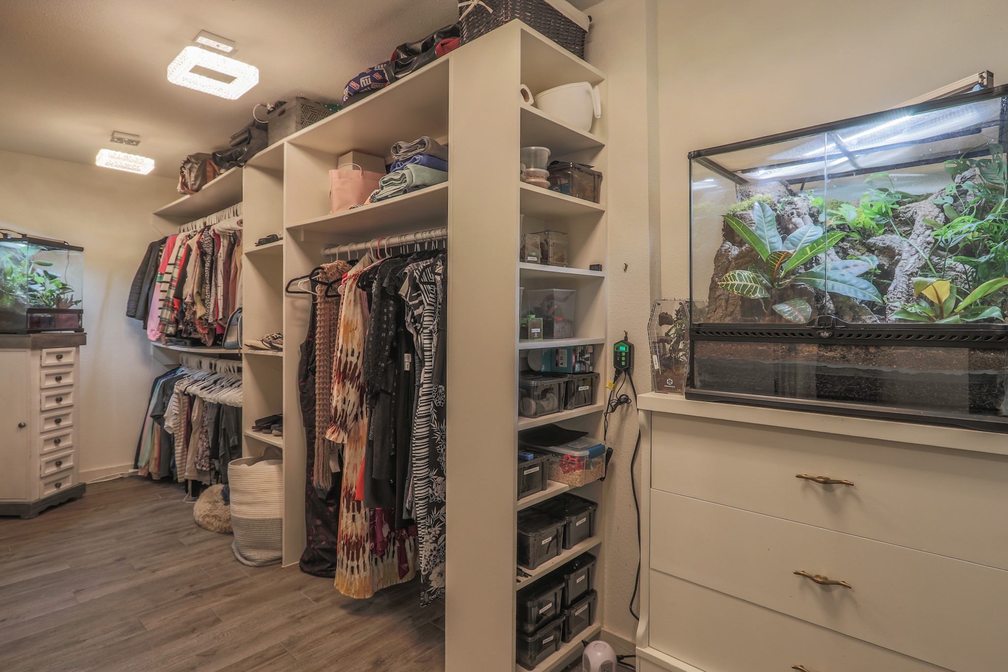 One of the 2 nice sized closets in the primary room.