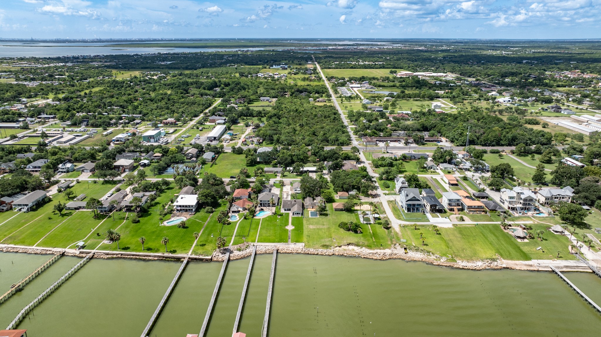 Overhead view of the Bay looking toward the neighborhood.