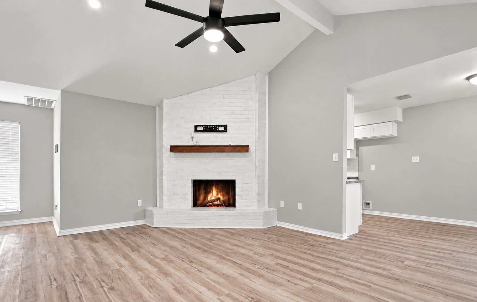 This home has a fireplace!