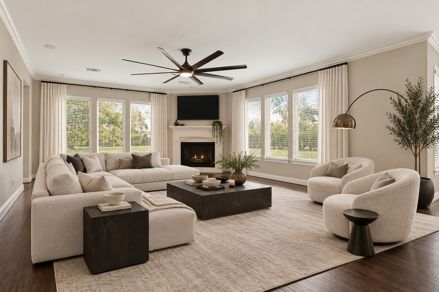 Virtually staged second living room
