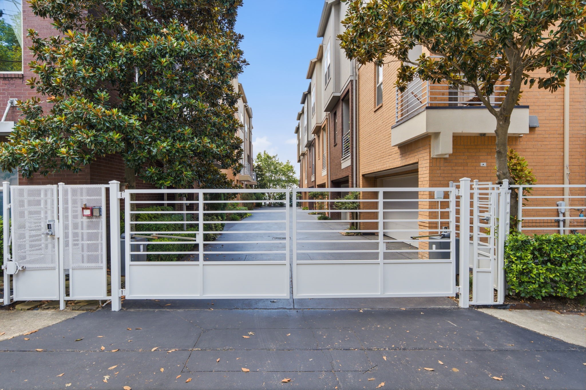 The gated neighborhood provides added privacy while maintaining a welcoming community atmosphere. The gated neighborhood provides added privacy while maintaining a welcoming community atmosphere.