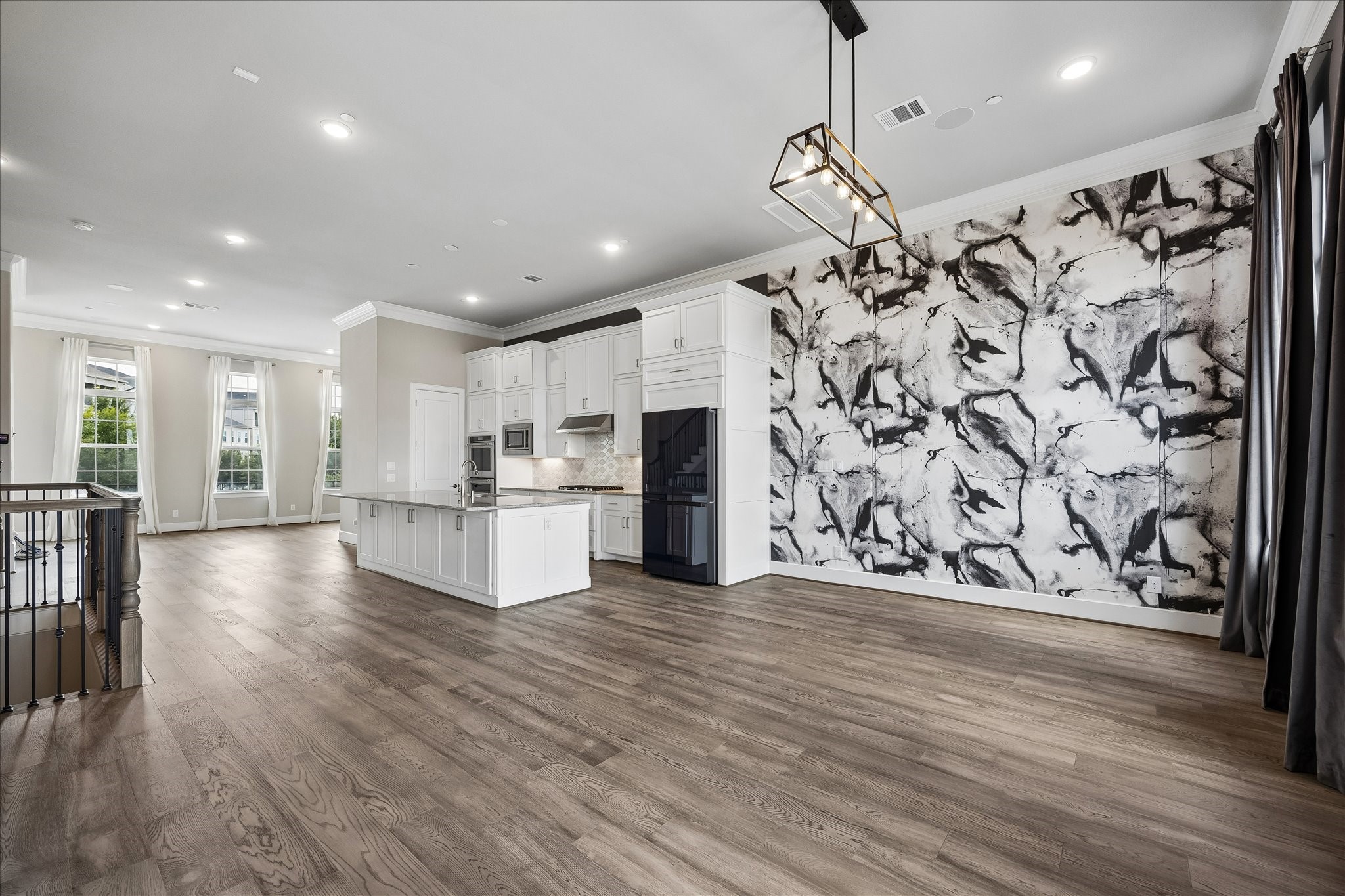 Elegant dining spaces offer the perfect setting for intimate dinners and holiday celebrations alike.