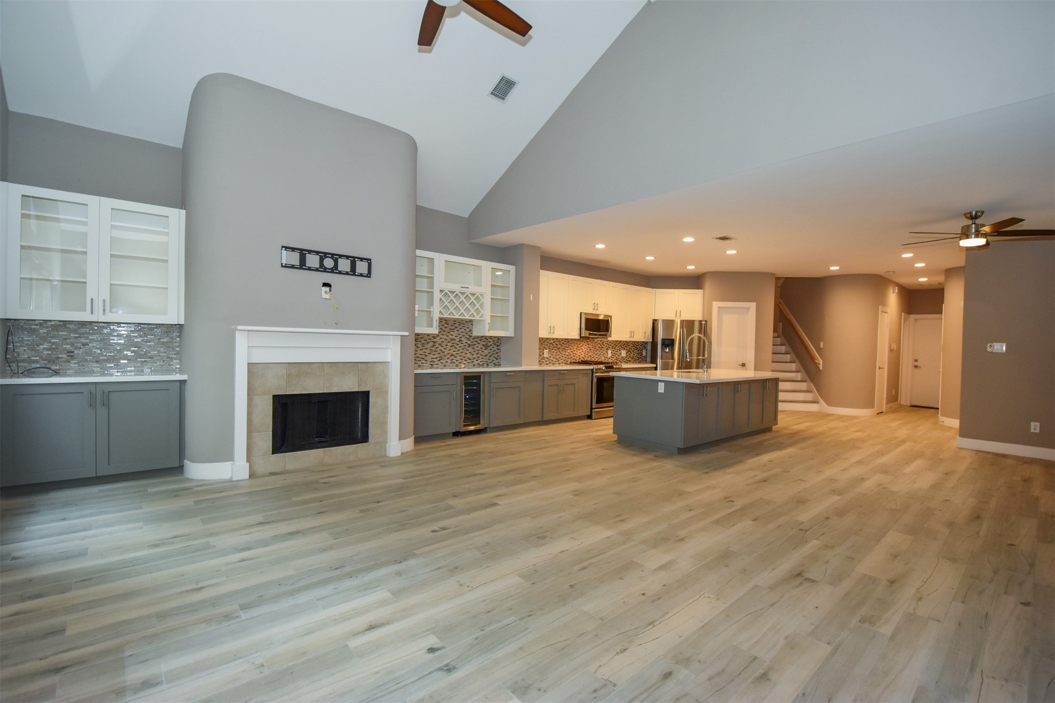 Another view. Very open & flowing floor plan leading to Kitchen with island.