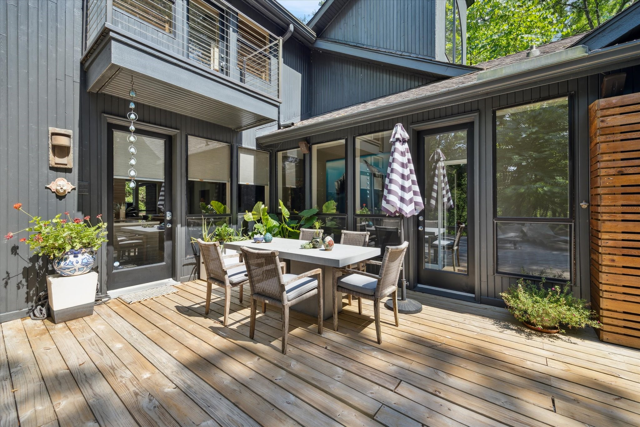 Conveniently located just off the kitchen, the back patio provides an ideal setting for al fresco dining and entertaining.