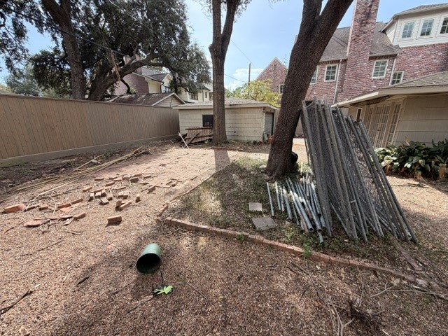 A view of the clearing process and new fencing at the property. A view of the clearing process and new fencing at the property.