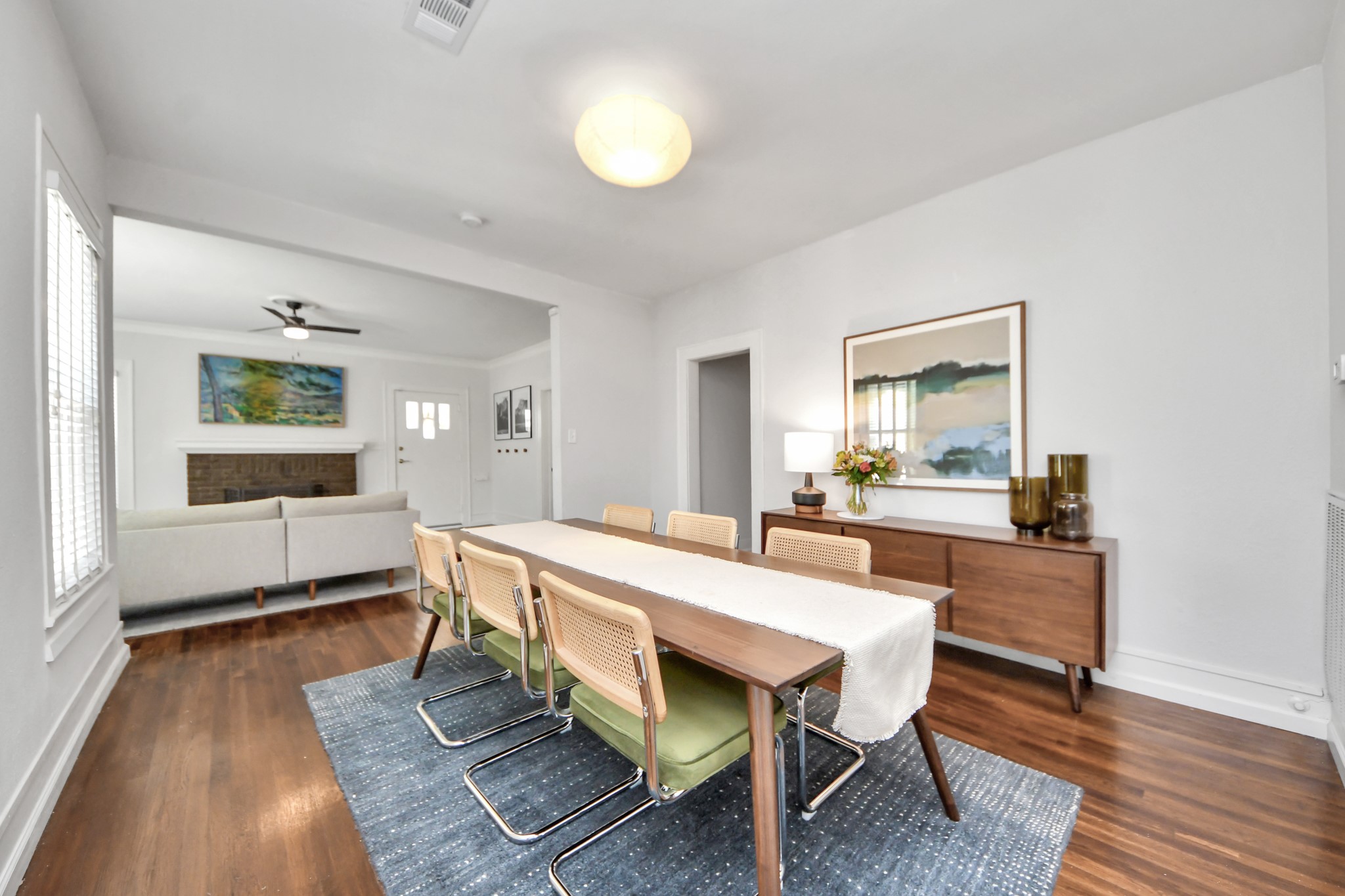 Whether hosting dinner with friends or enjoying a quiet meal at home, this versatile dining space offers warmth, character, and everyday comfort.