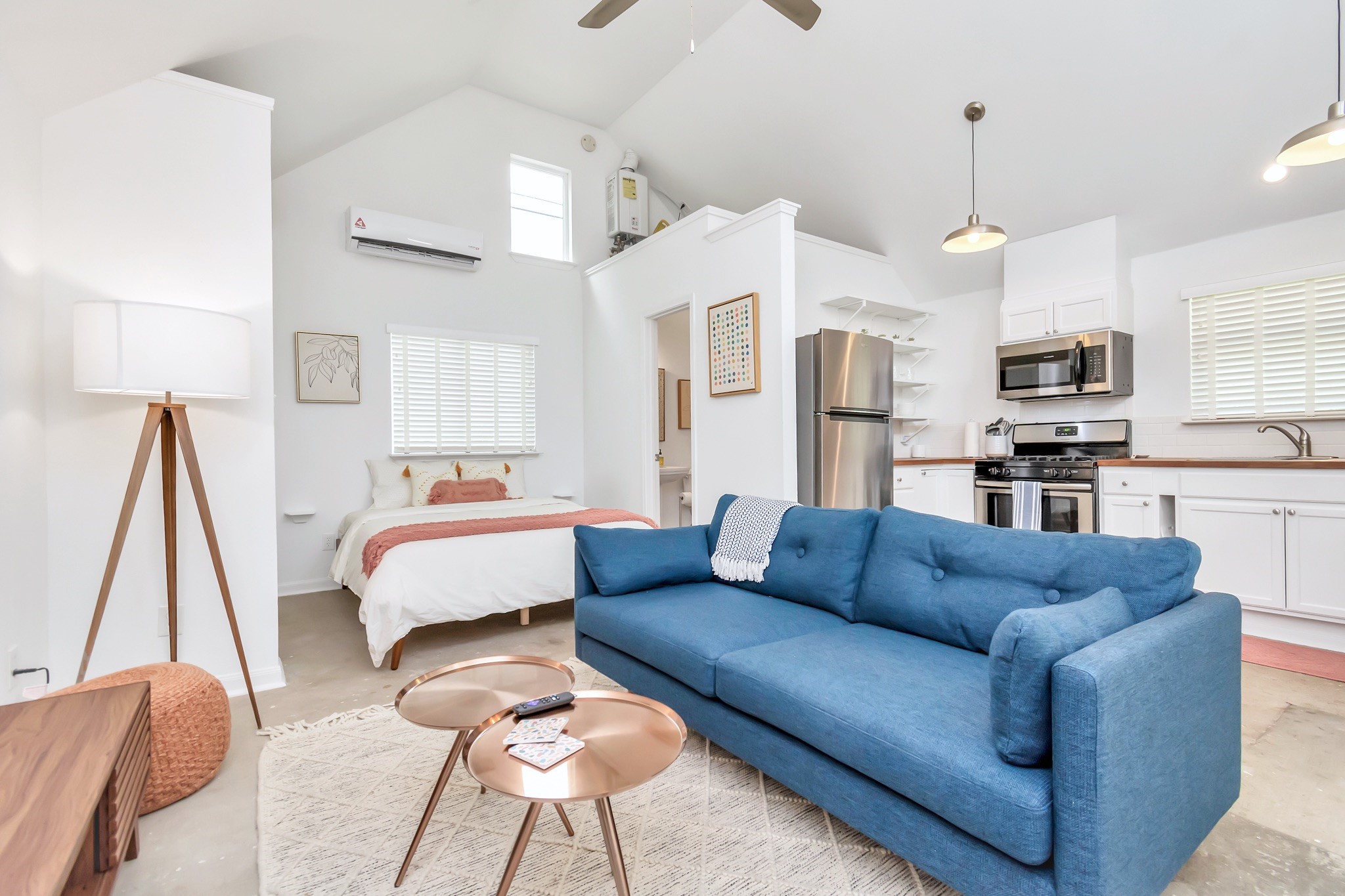 Currently leased for $1,600 per month, the garage apartment provides an established rental income opportunity in Houston's Washington Terrace neighborhood.