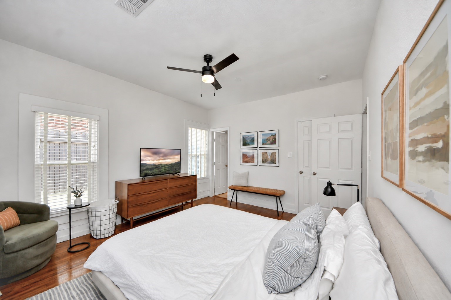 Blending the home's timeless charm with everyday comfort, the primary bedroom provides an inviting space to make your own.
