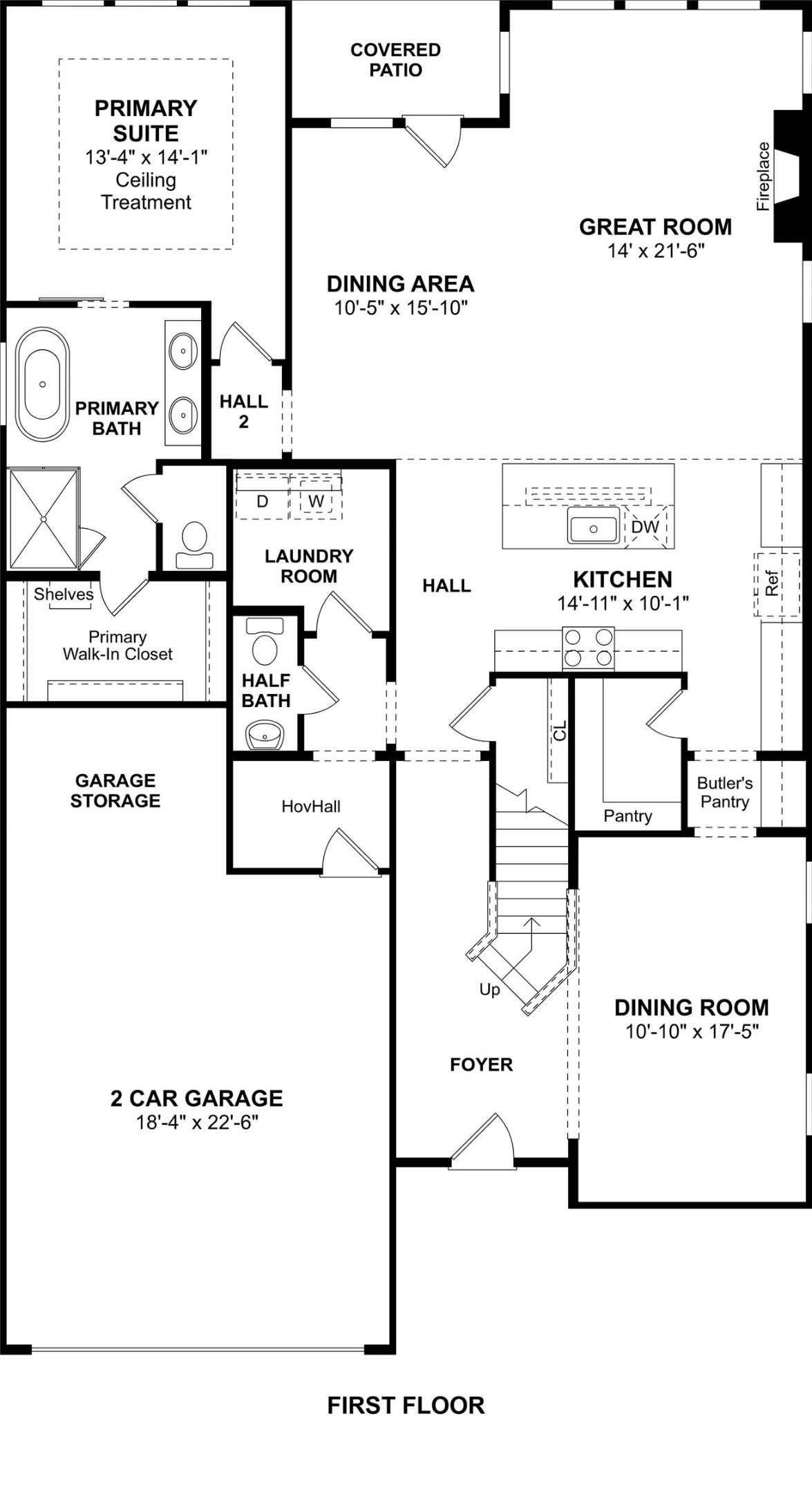 The El Paso floor plan by K. Hovnanian Homes. 1st floor shown. *Prices, plans, dimensions, features, specifications, materials, and availability of homes or communities are subject to change without notice or obligation.