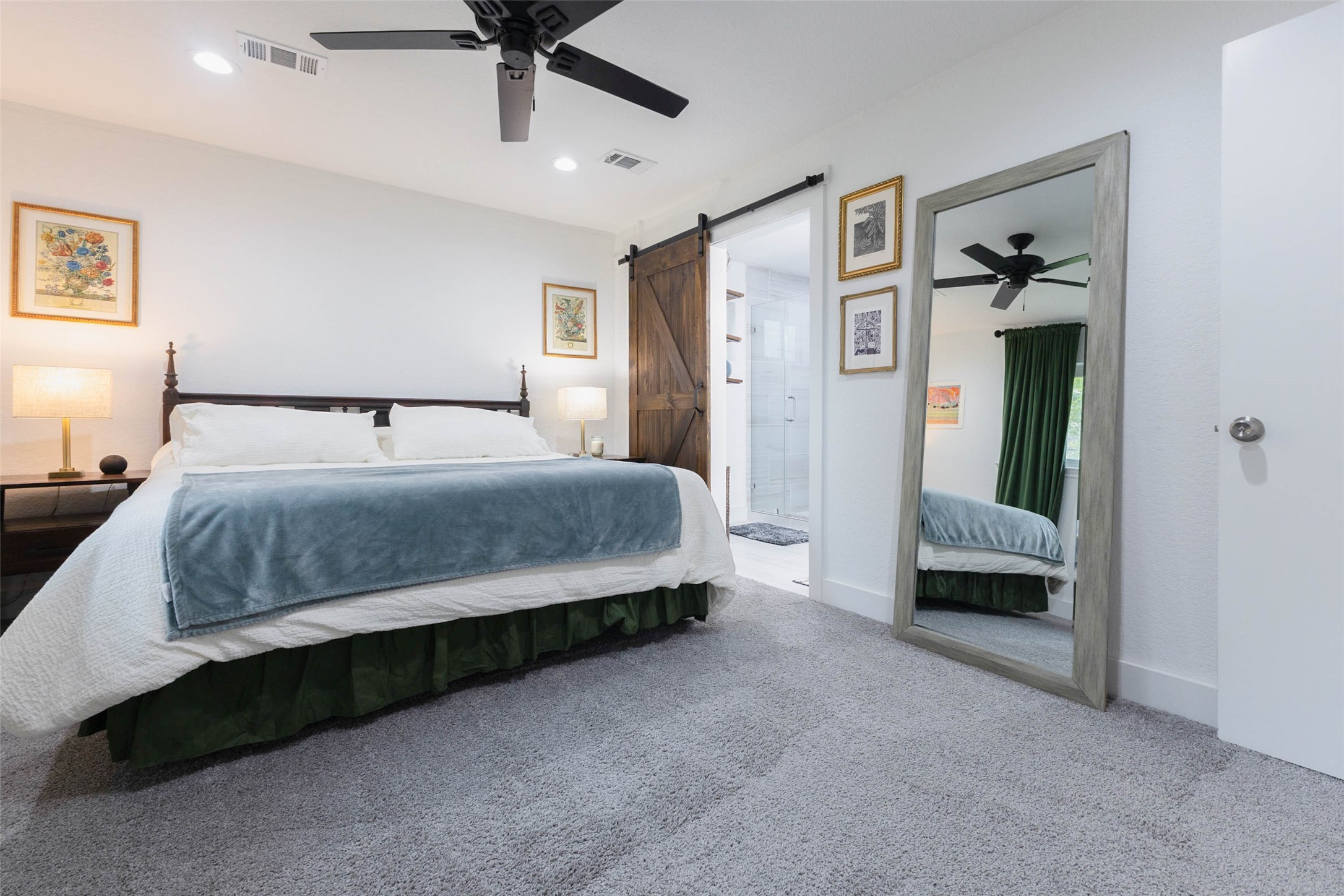 A private primary suite designed to make the end of the day feel a little more relaxing.