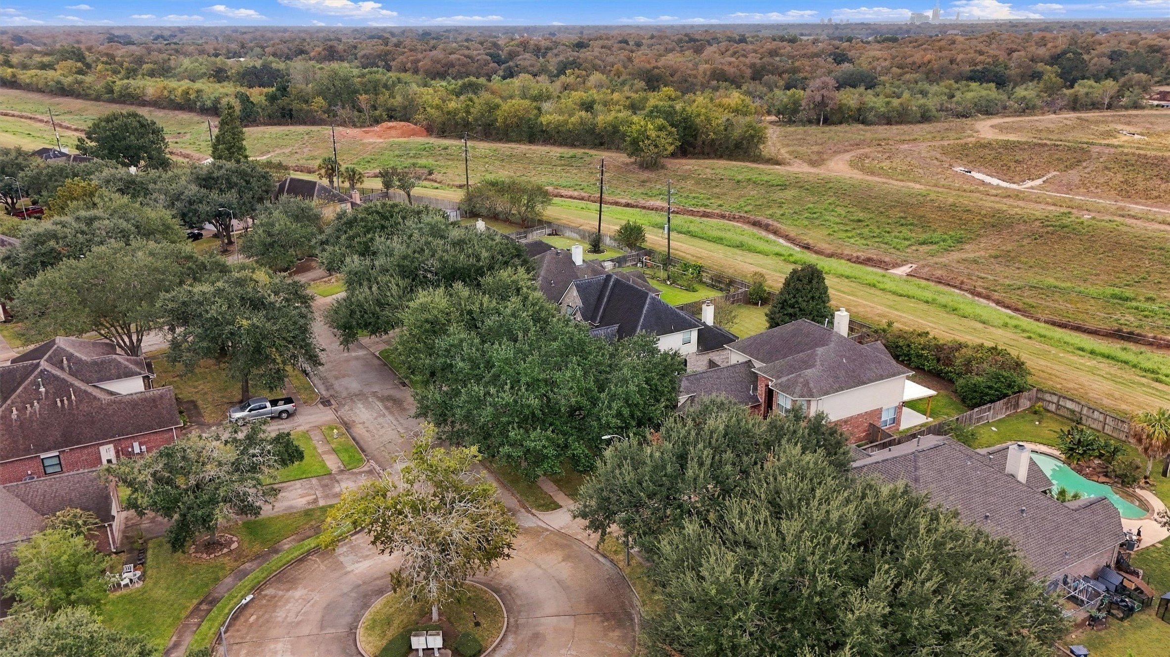 Beautiful aerial perspective of the Greatwood community and its scenic surroundings.