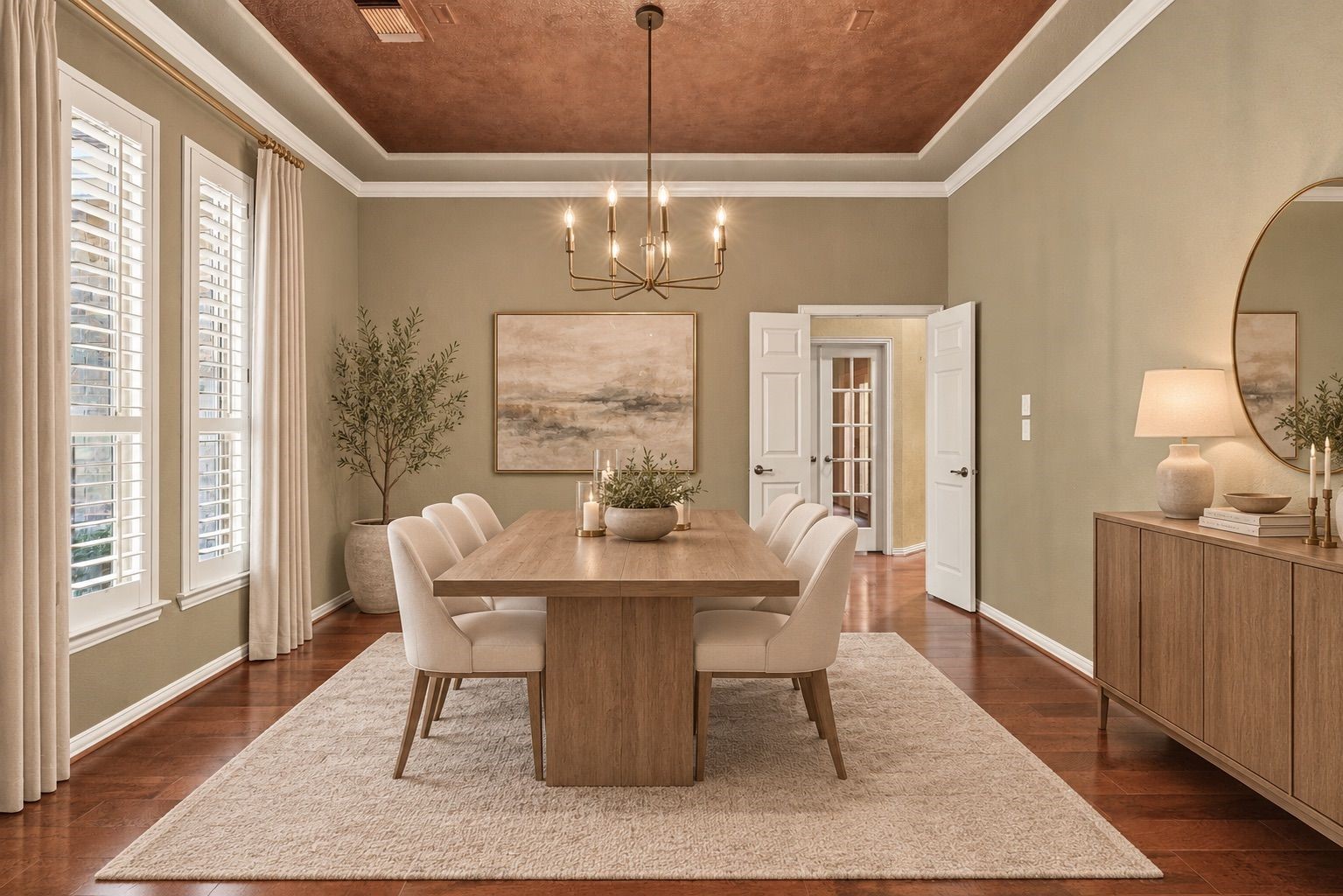 Elegant dining room-virtually staged. Elegant dining room-virtually staged.