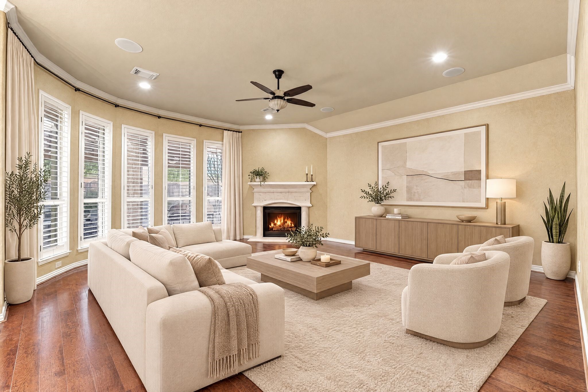Elegant living room-virtually staged.