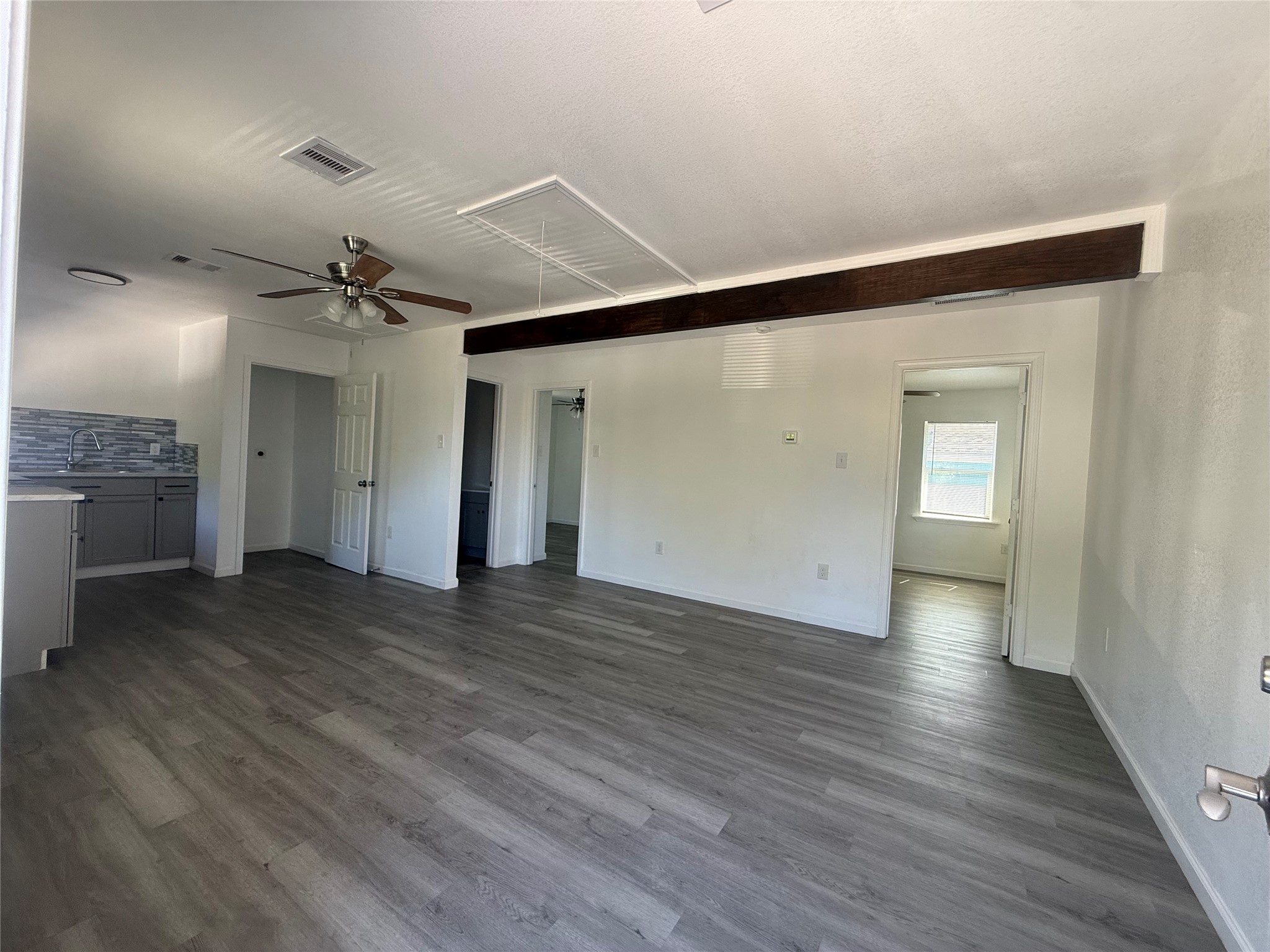 Wide view of the open floor plan.