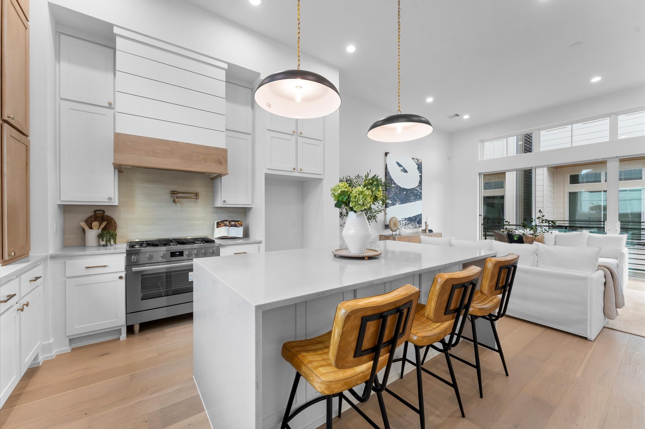 Gorgeous kitchen features Bosch appliances.