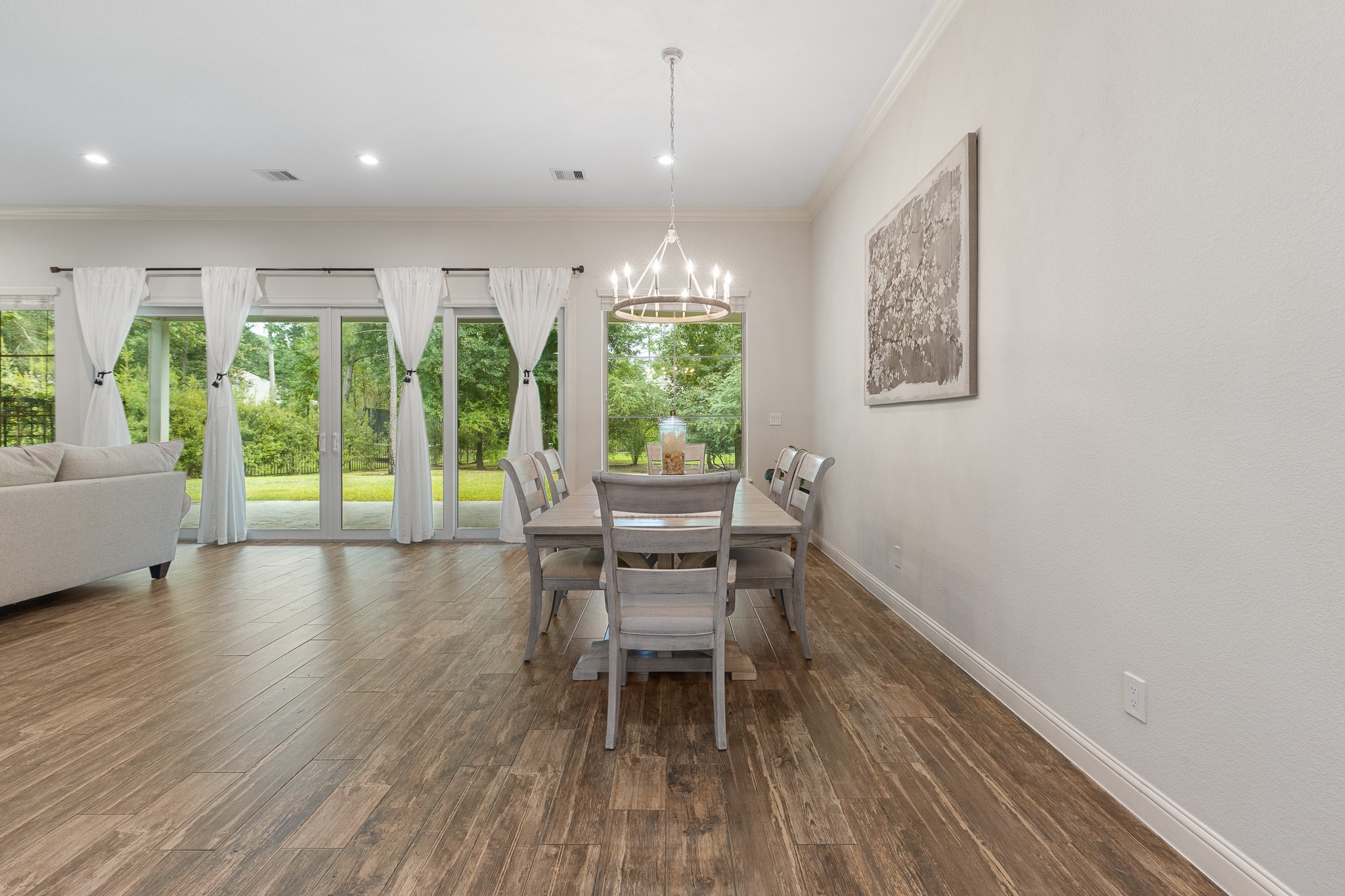 Dining room with beautiful view of the backyard.