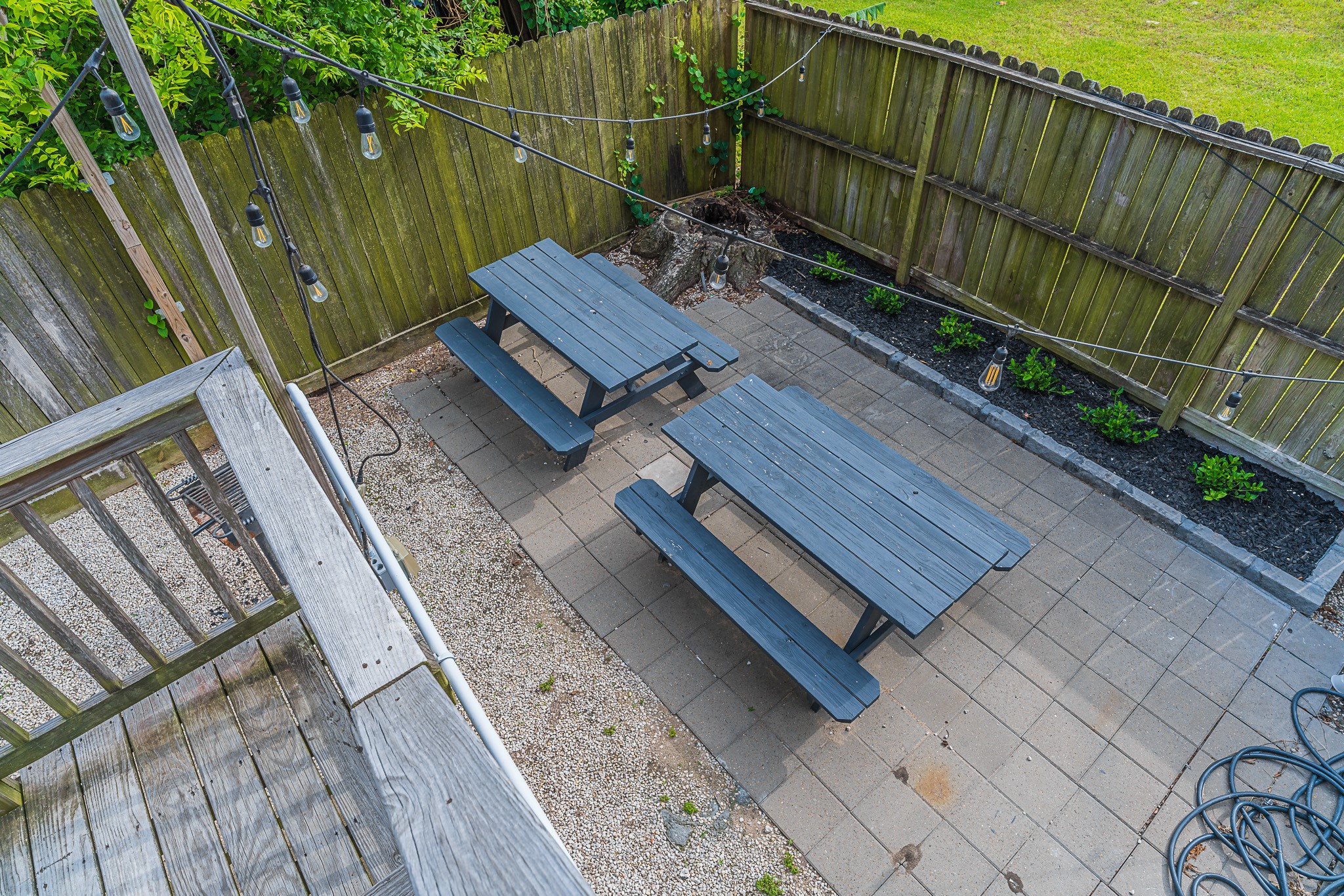 Picnic tables for enjoying outdoors in the common area